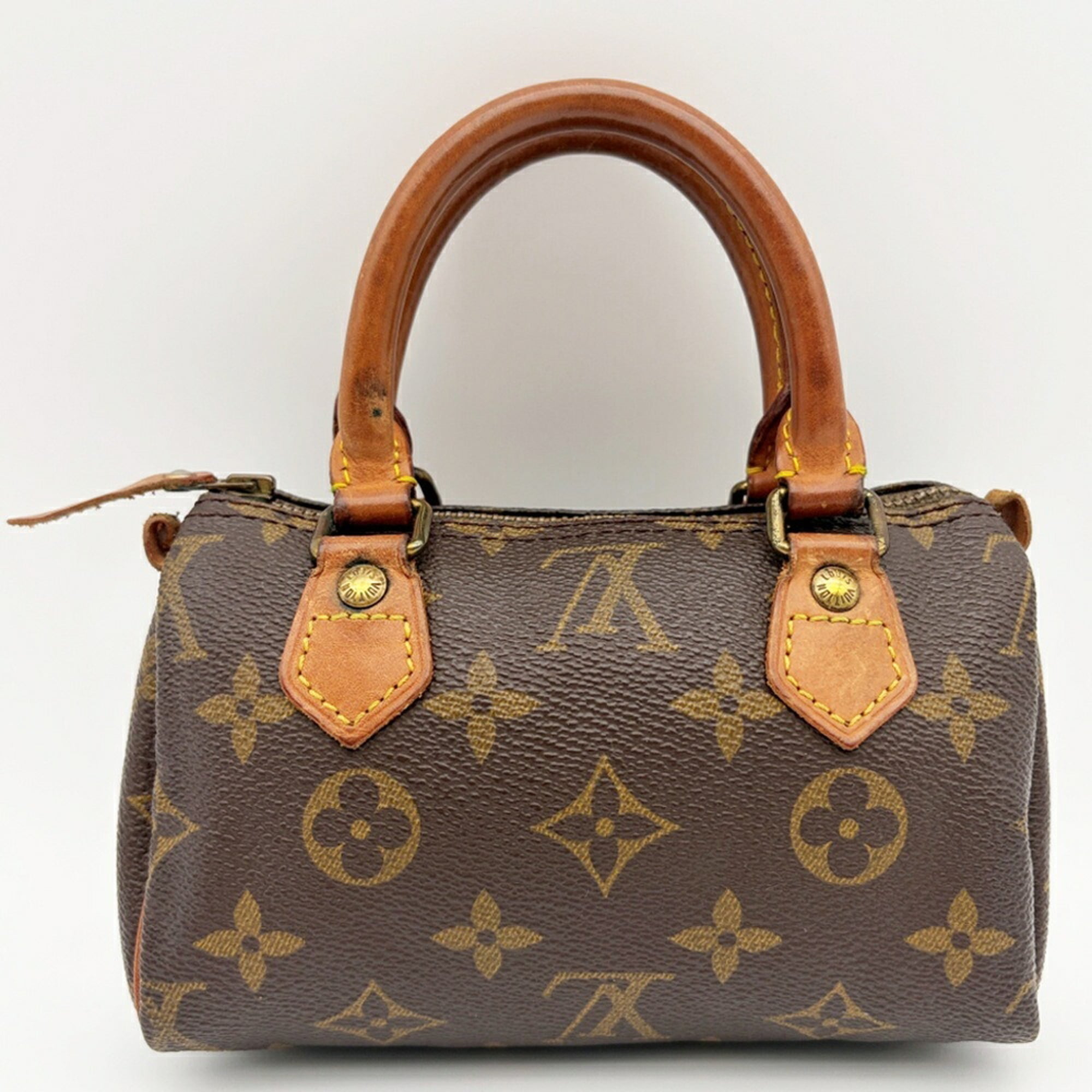 Louis Vuitton Brown Monogram Canvas Leather Boston Bag (Pre-Owned)