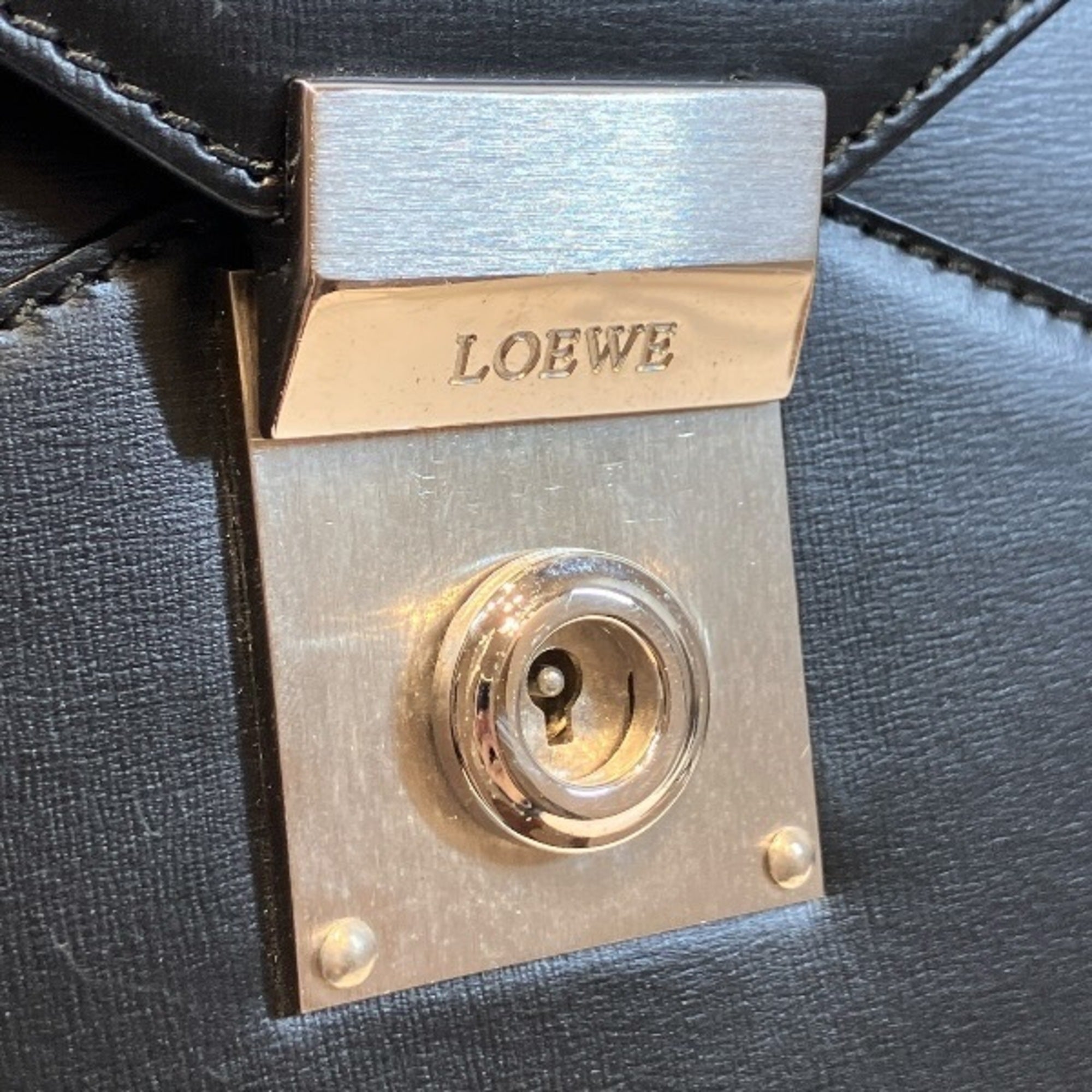 Loewe Black Leather Briefcase Handbag (Pre-Owned)