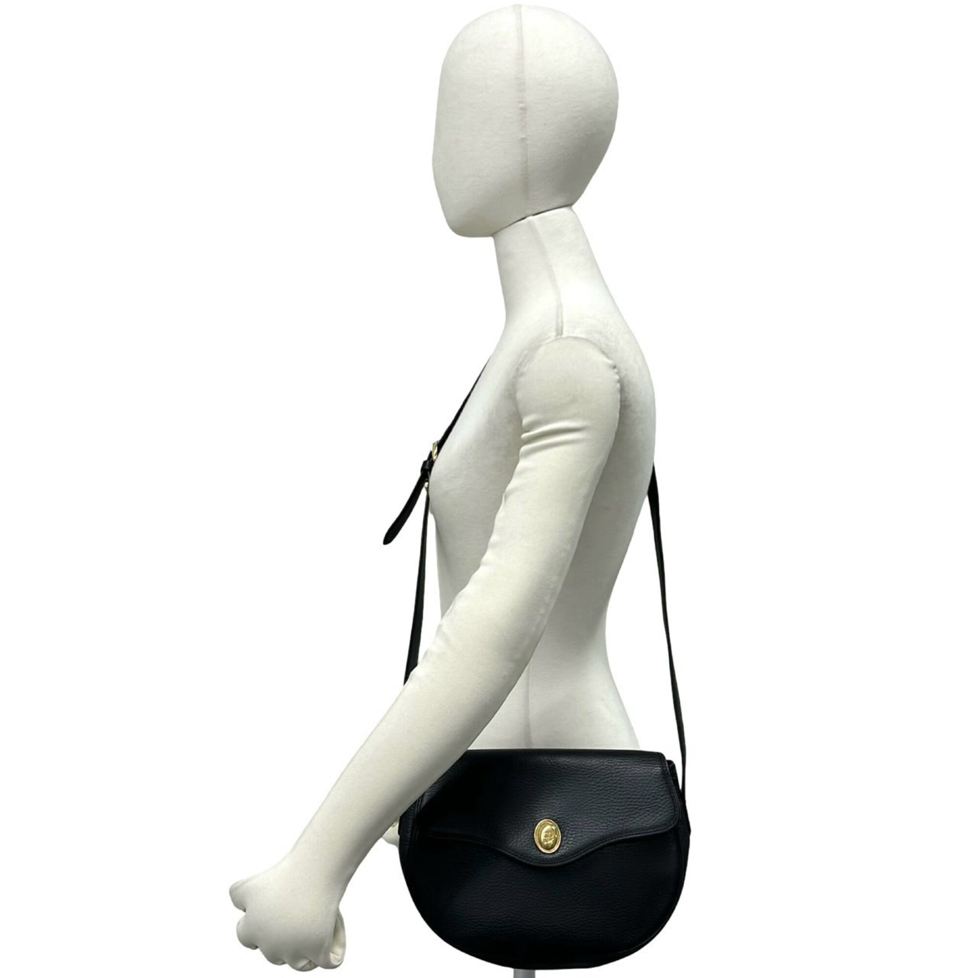 Christian Dior Black Leather Pochette Shoulder Bag (Pre-Owned)