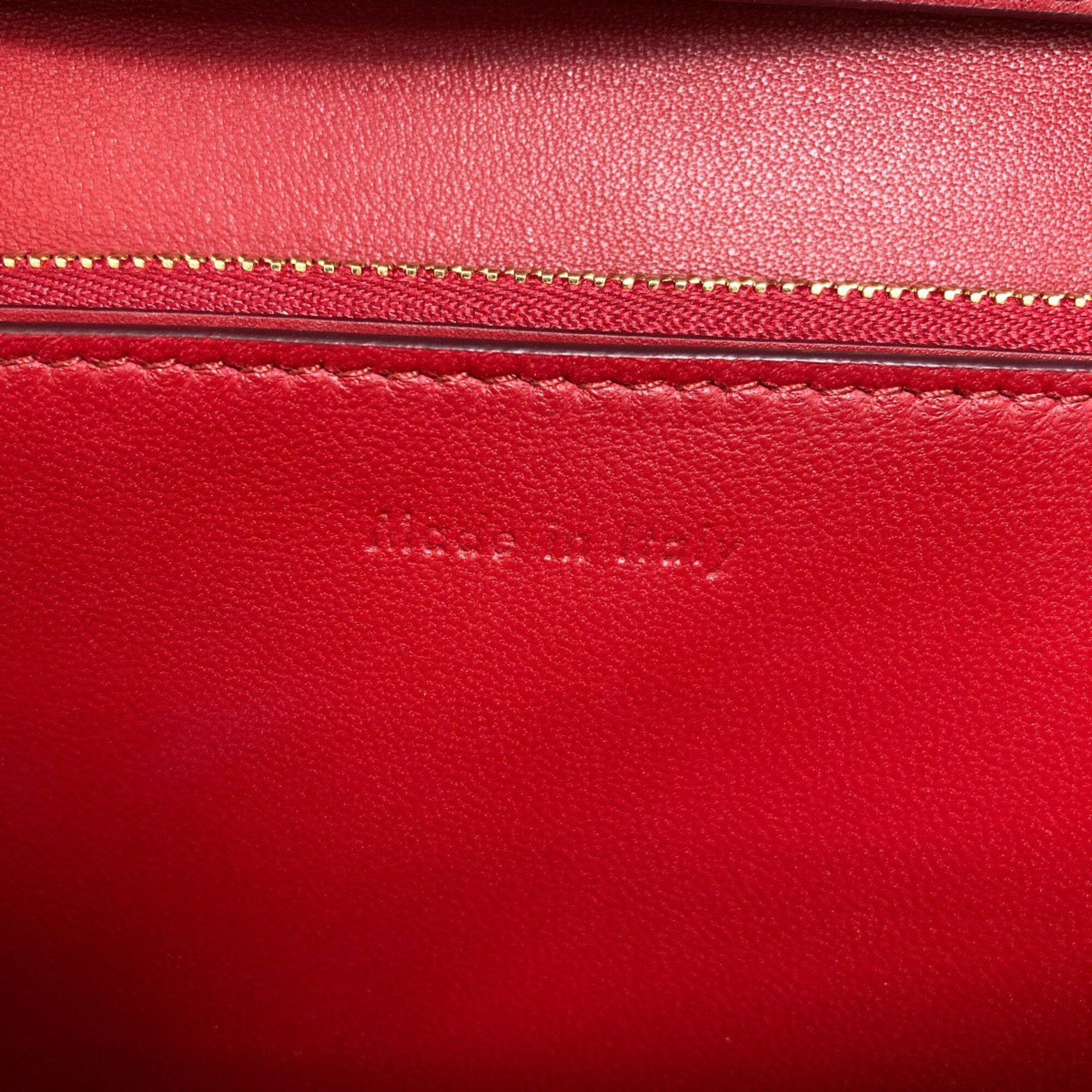 Celine Red Color Leather Shoulder Bag (Pre-Owned)
