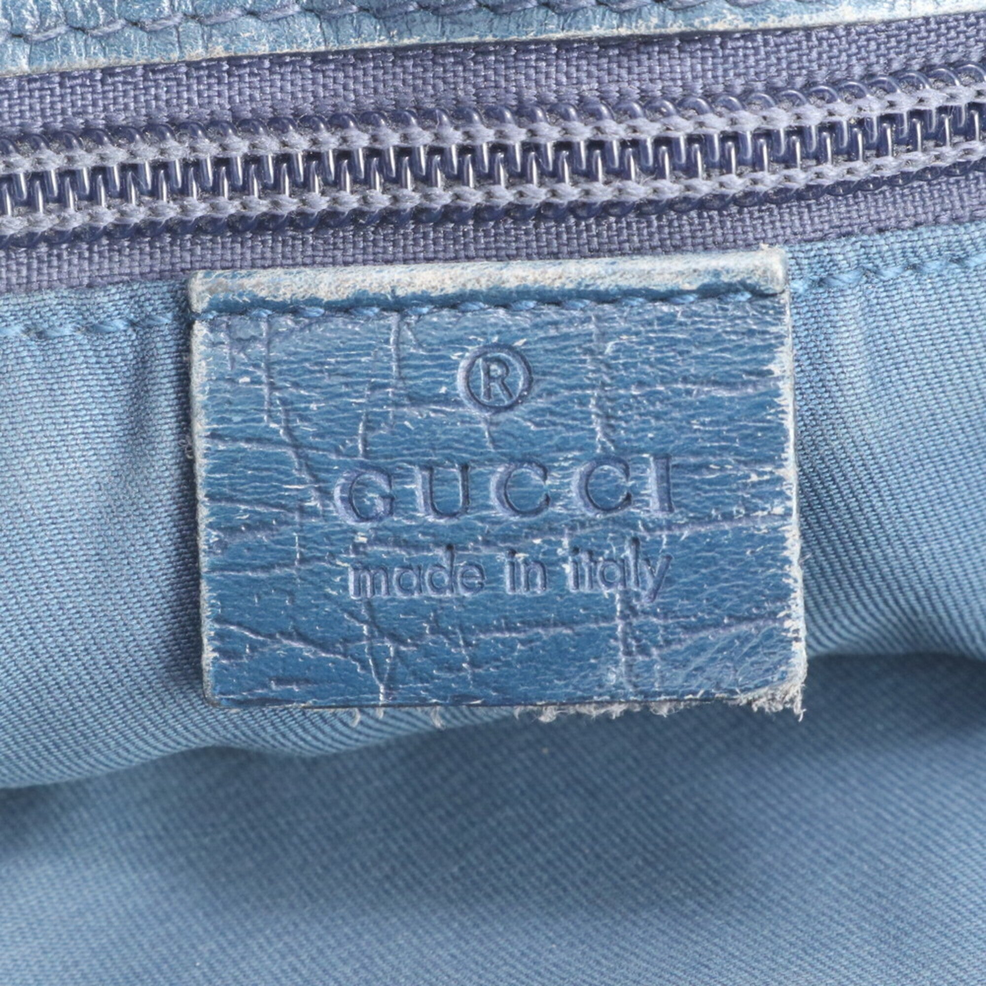 Gucci Beige Blue Leather Coated Canvas (Pre-Owned)