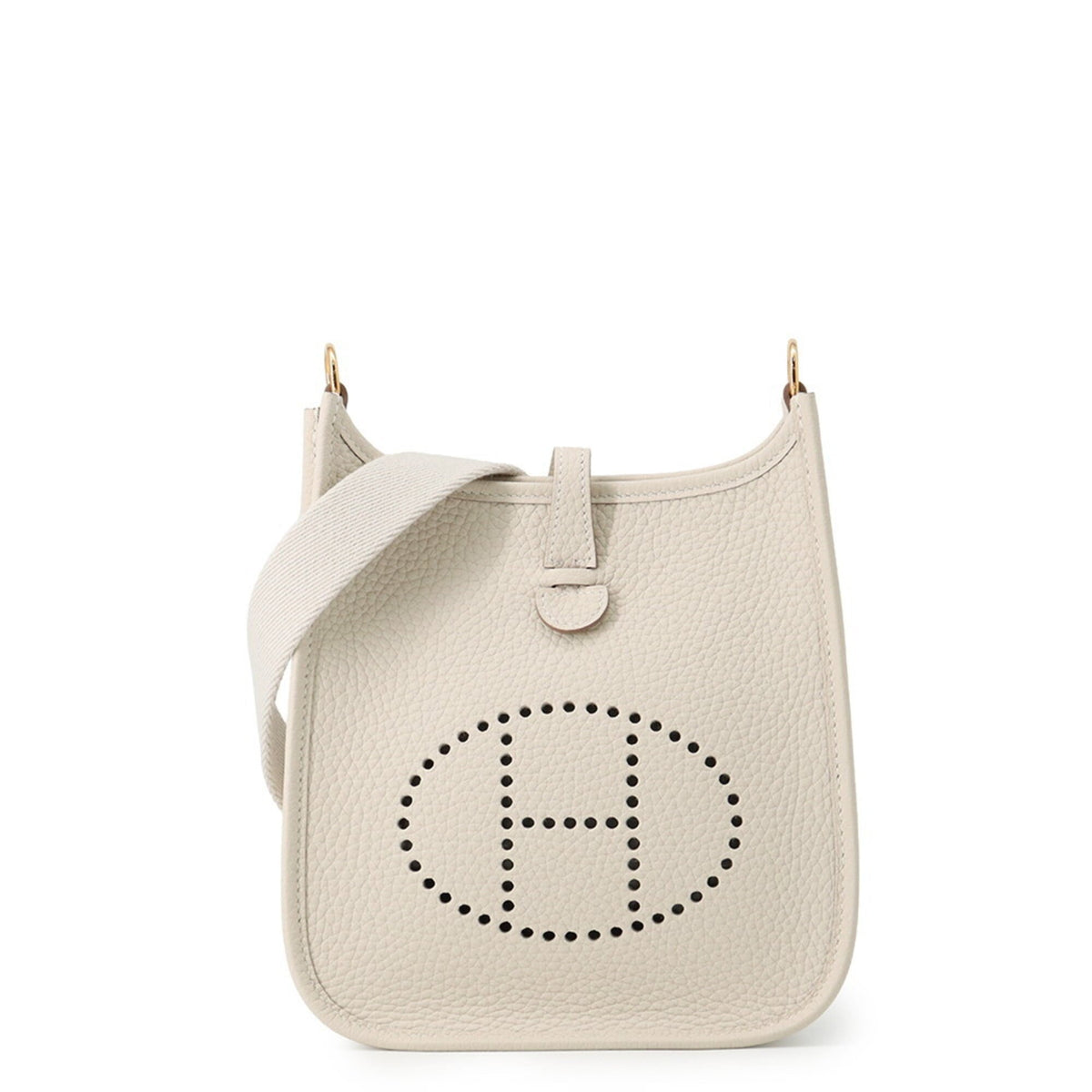 Hermes Ivory Taurillon Clemence Leather Shoulder Bag