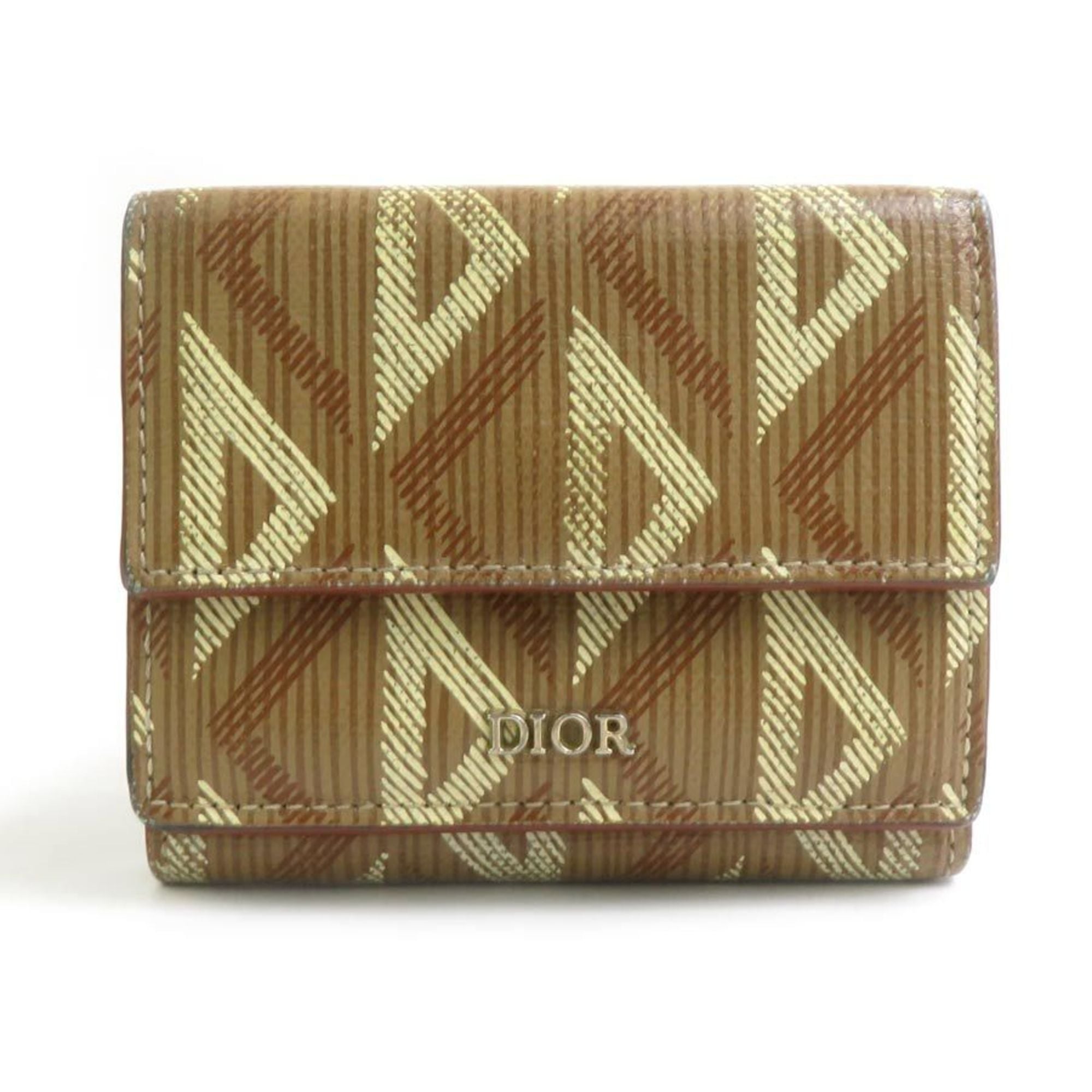 Christian Dior Brown Leather Wallet (Tri-Fold) (Pre-Owned)