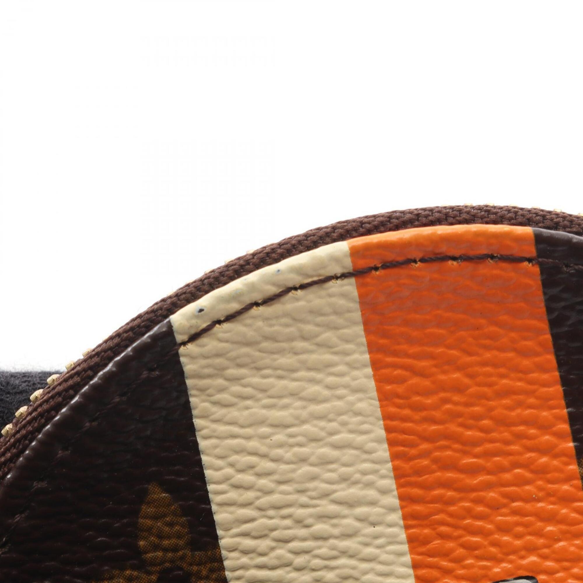 Louis Vuitton Brown Multi-Color Orange Leather Pvc Coin Purse/Coin Case (Pre-Owned)