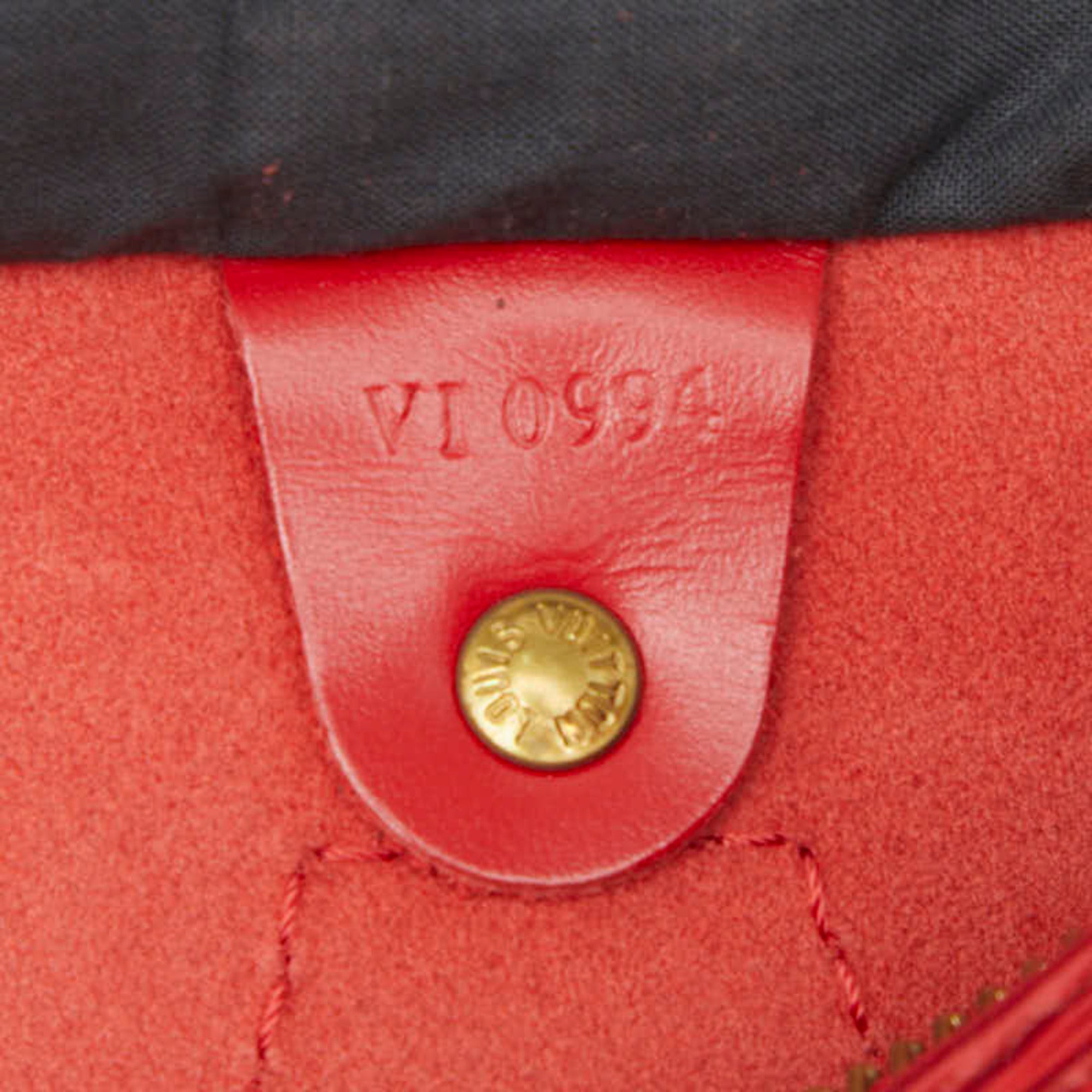 Louis Vuitton Castilian Red Leather Boston Bag Handbag (Pre-Owned)