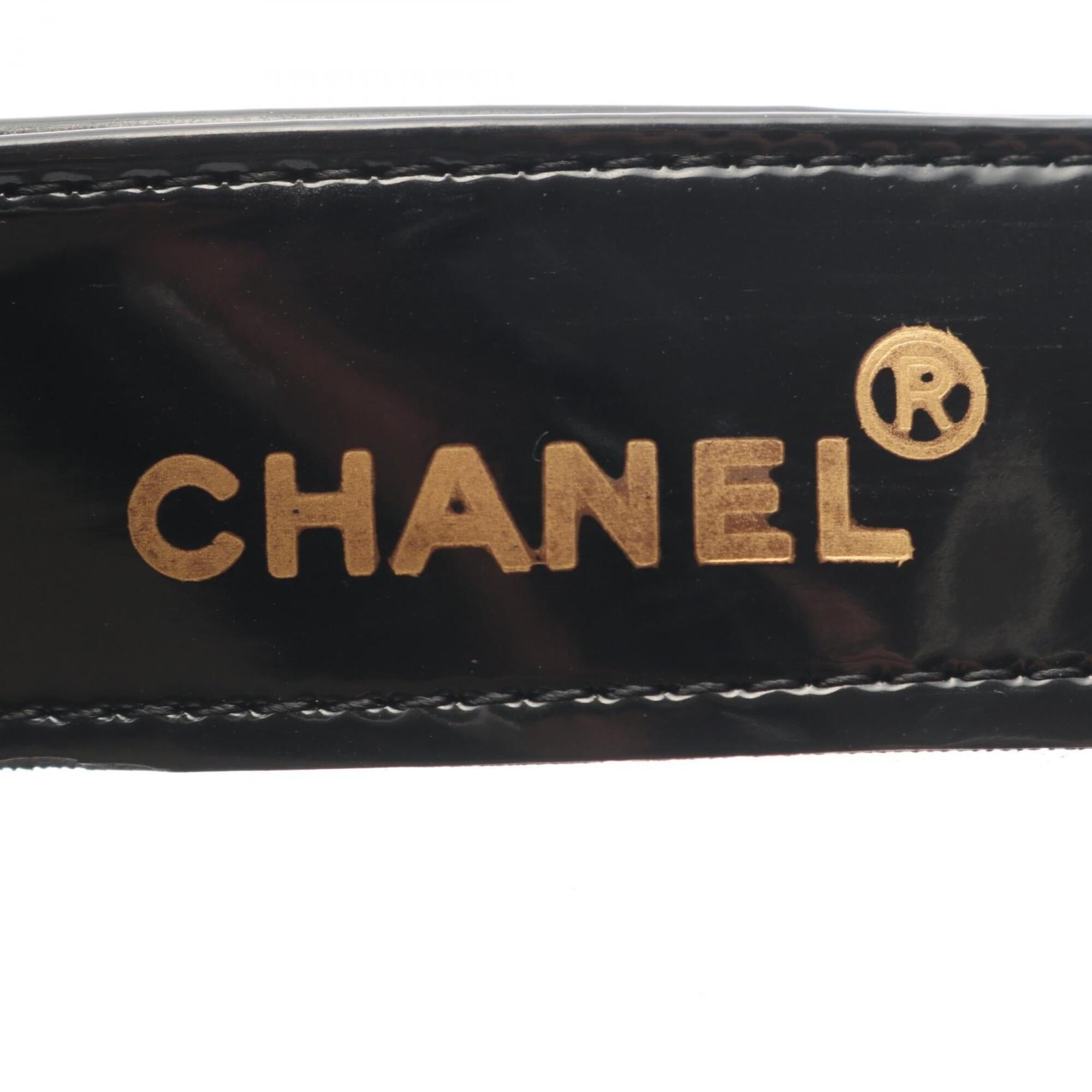 Chanel Black Clear Vinyl Patent Leather Handbag Tote Bag (Pre-Owned)