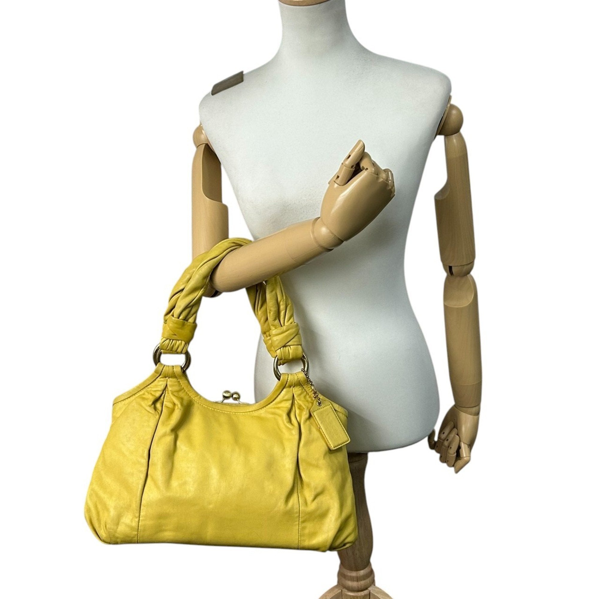 Coach Yellow Leather Handbag Shoulder Bag (Pre-Owned)