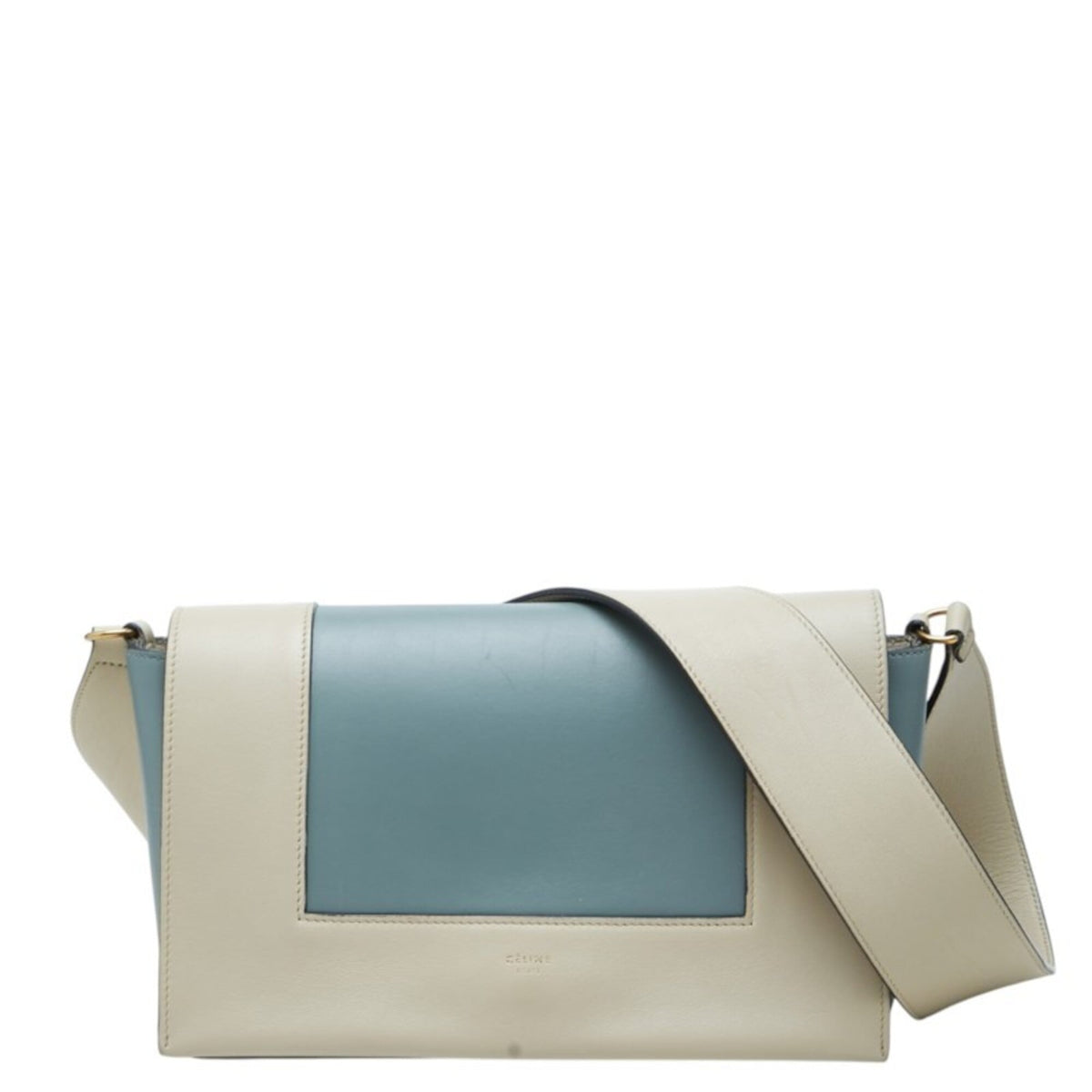 Celine Blue Grayish Leather Shoulder Bag (Pre-Owned)
