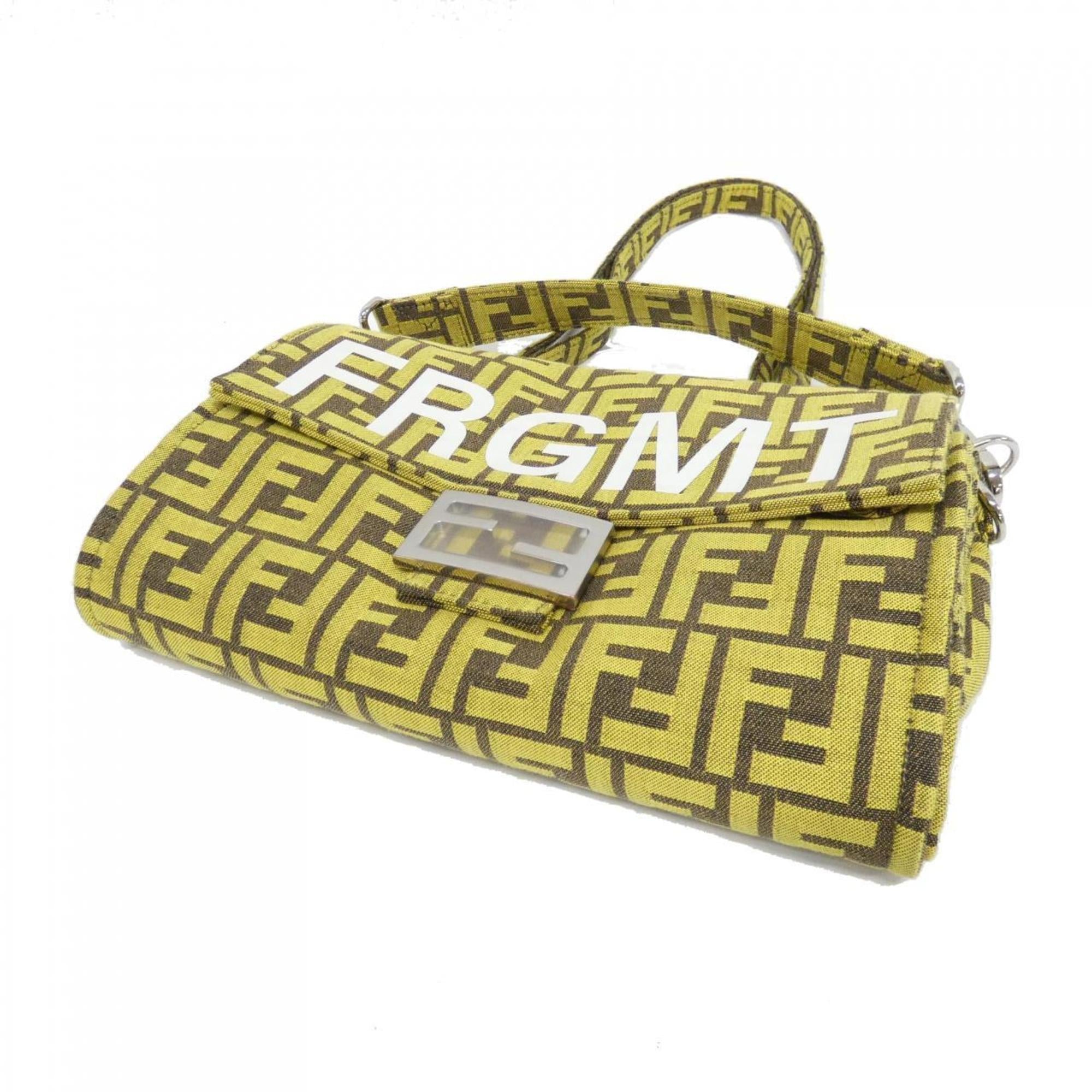 Fendi Yellow Canvas Handbag (Pre-Owned)