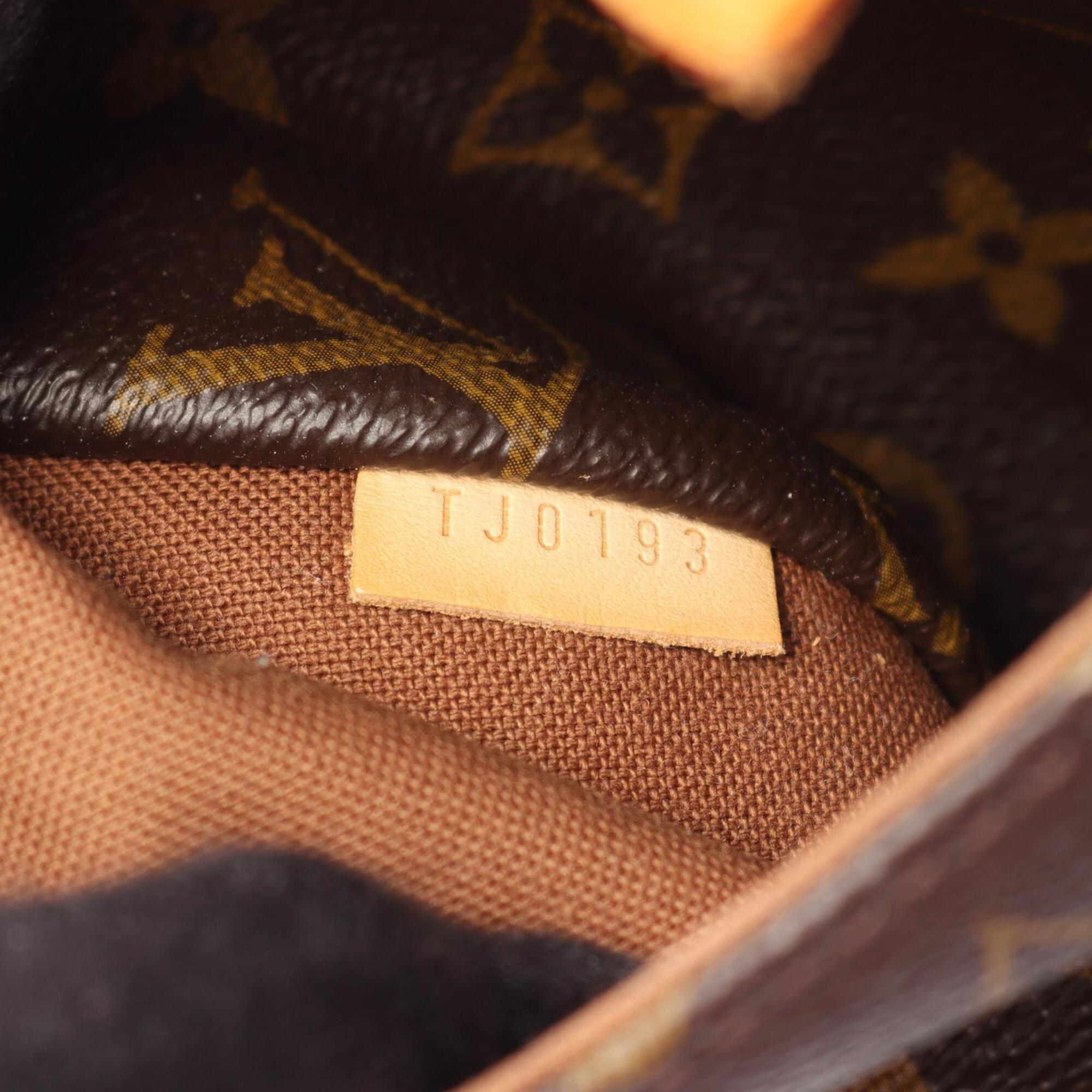 Louis Vuitton Brown Coated Canvas Leather Monogram Handbag Tote Bag (Pre-Owned)