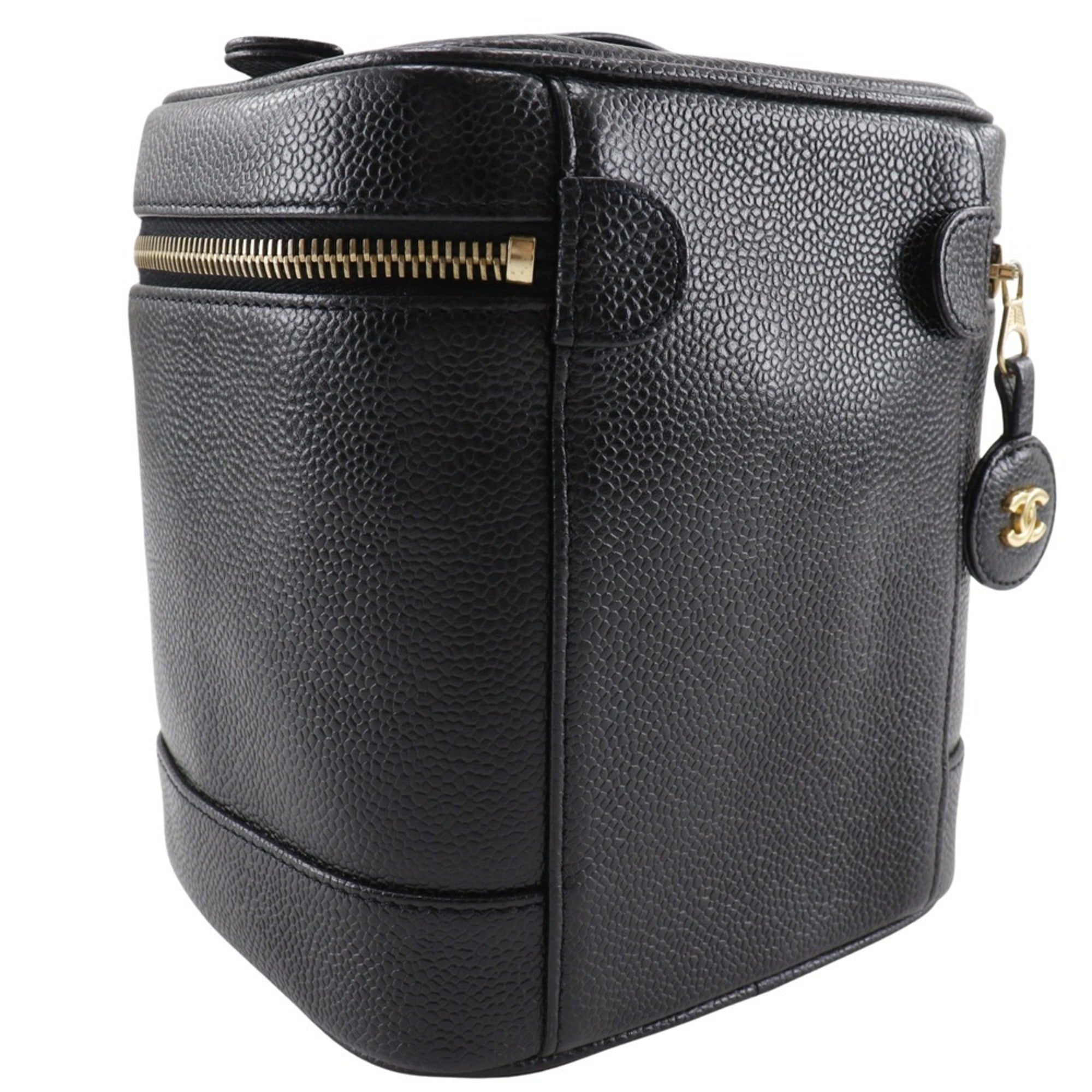 Chanel Black Caviar Leather Handbag Pouch (Pre-Owned)