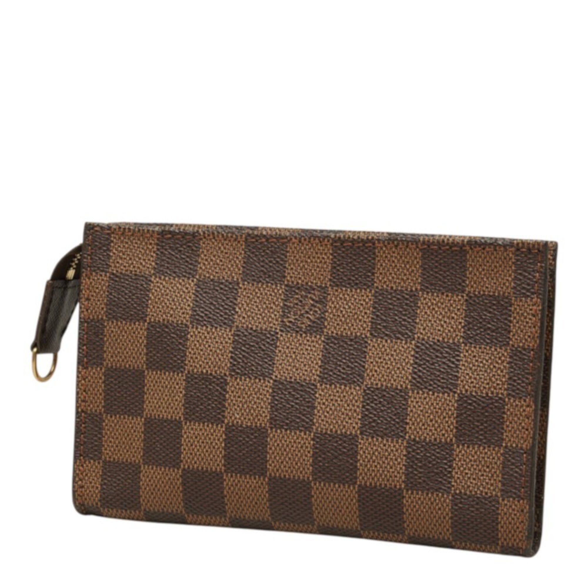 Louis Vuitton Brown Damier Canvas Pvc Handbag Pouch (Pre-Owned)