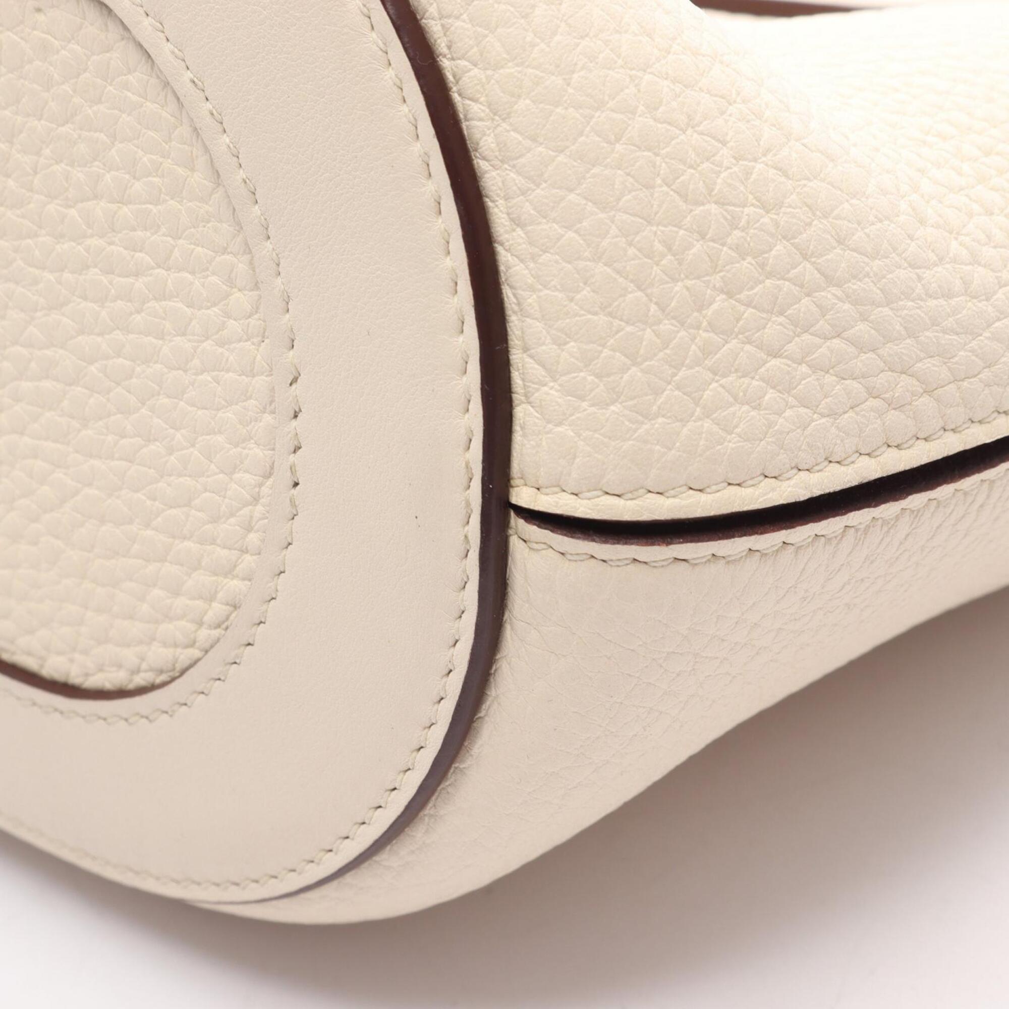 Hermes Ivory Taurillon Clemence Leather Handbag (Pre-Owned)