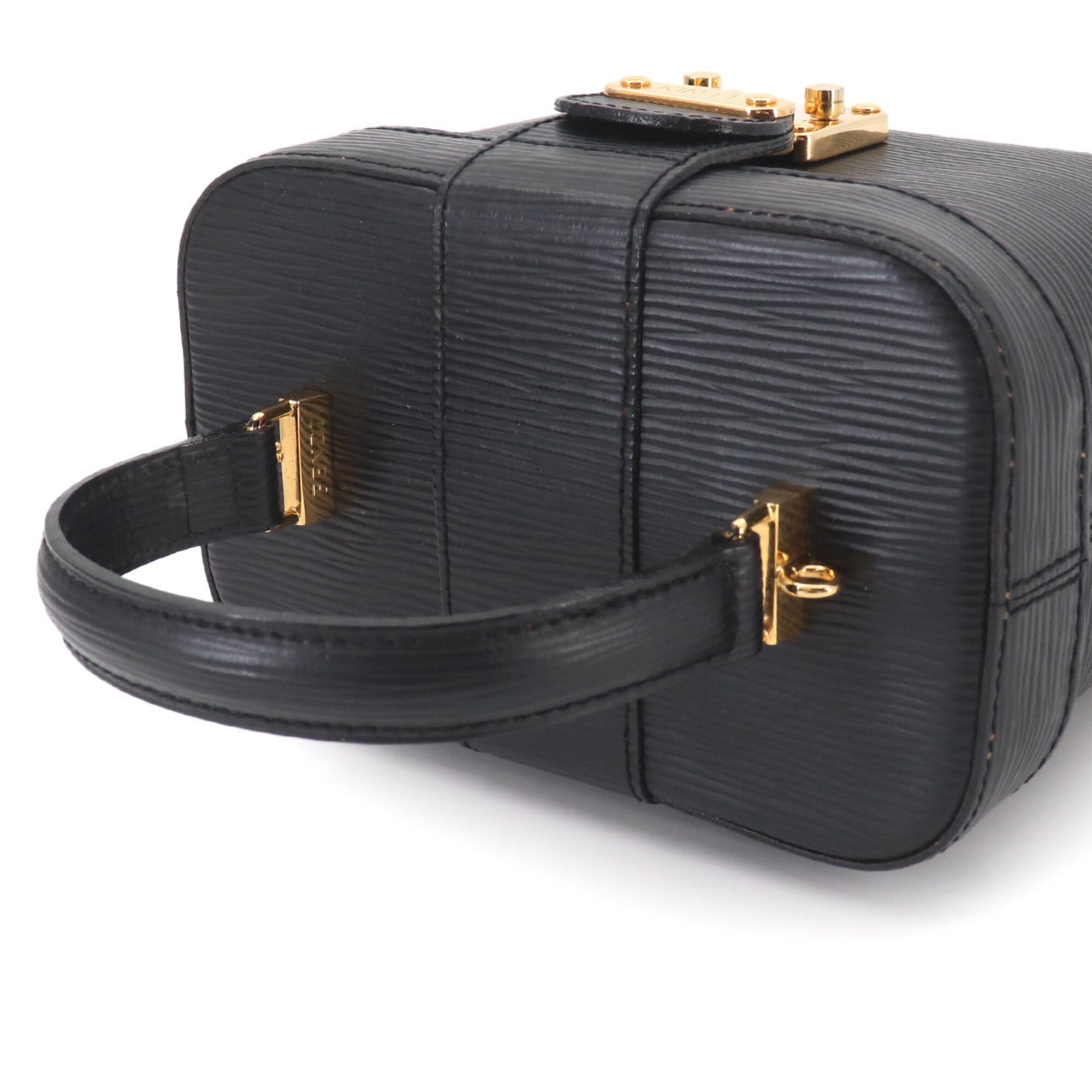 Fendi Black Leather Handbag Vanity Bag (Pre-Owned)