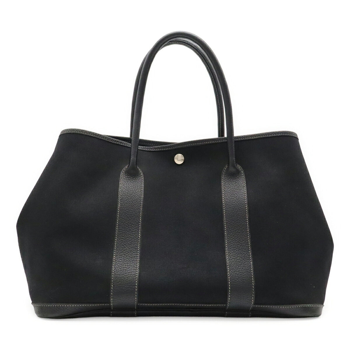 Hermes Black Toile Officier Shoulder Bag Tote Bag (Pre-Owned)