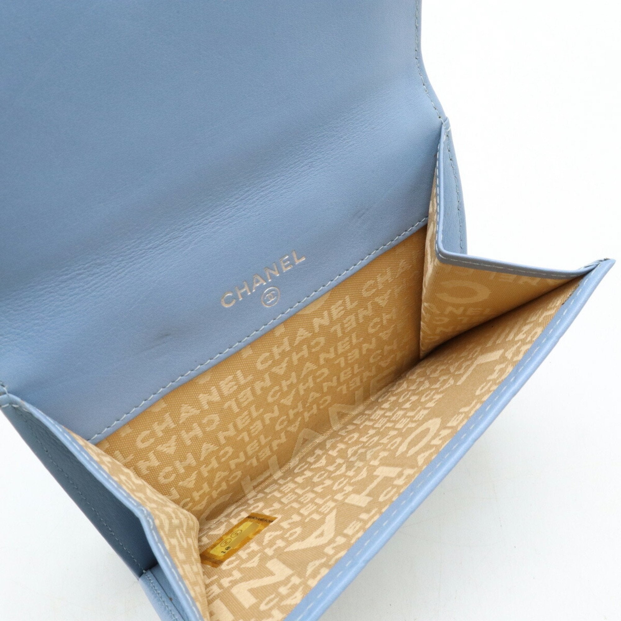 Chanel Blue Leather Coin Purse/Coin Case (Pre-Owned)