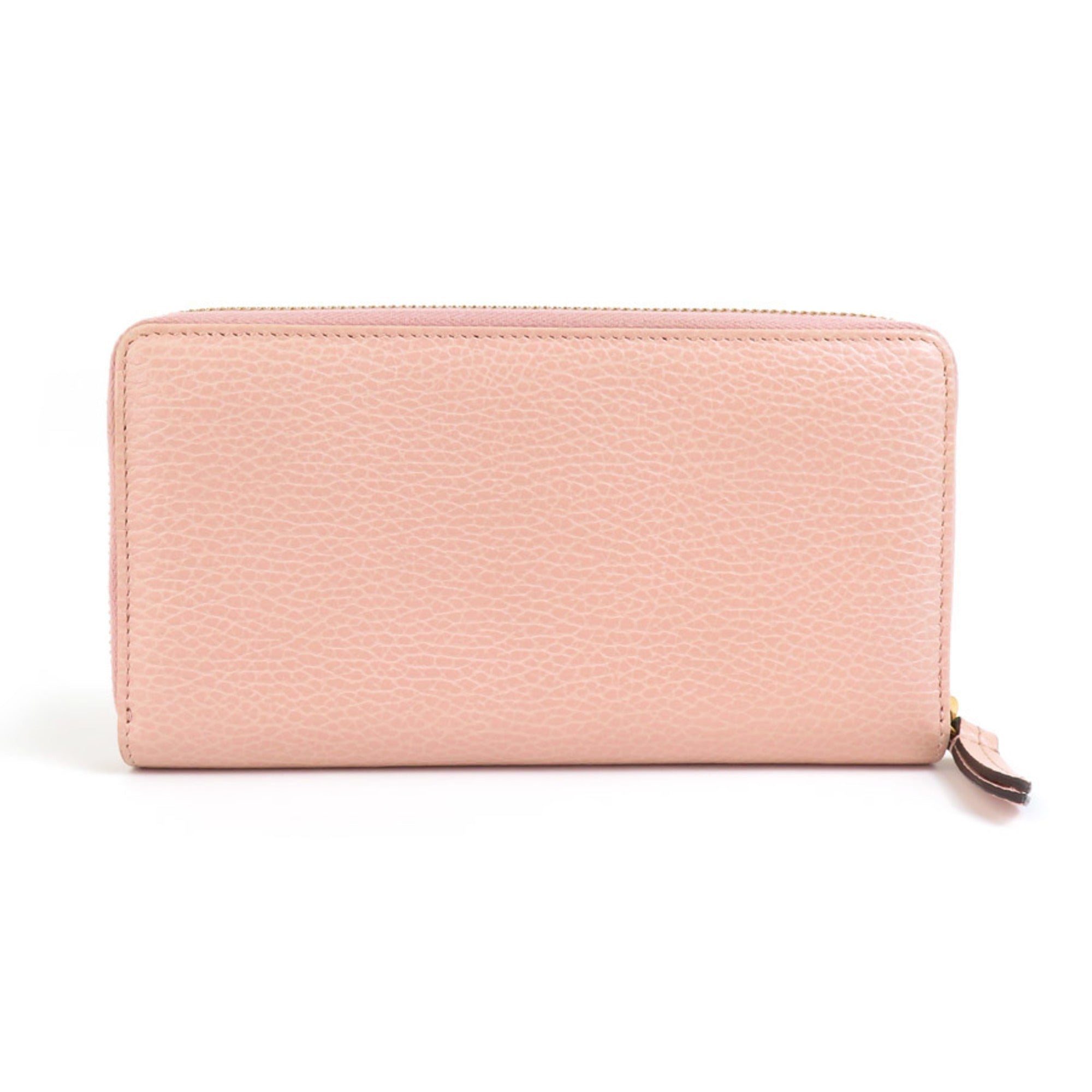 Gucci Pink Beige Leather Long Wallet (Bi-Fold) (Pre-Owned)