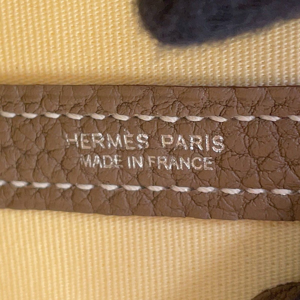 Hermes Garden Etoupe Gray Toile Officier Negonda Leather Handbag Tote Bag