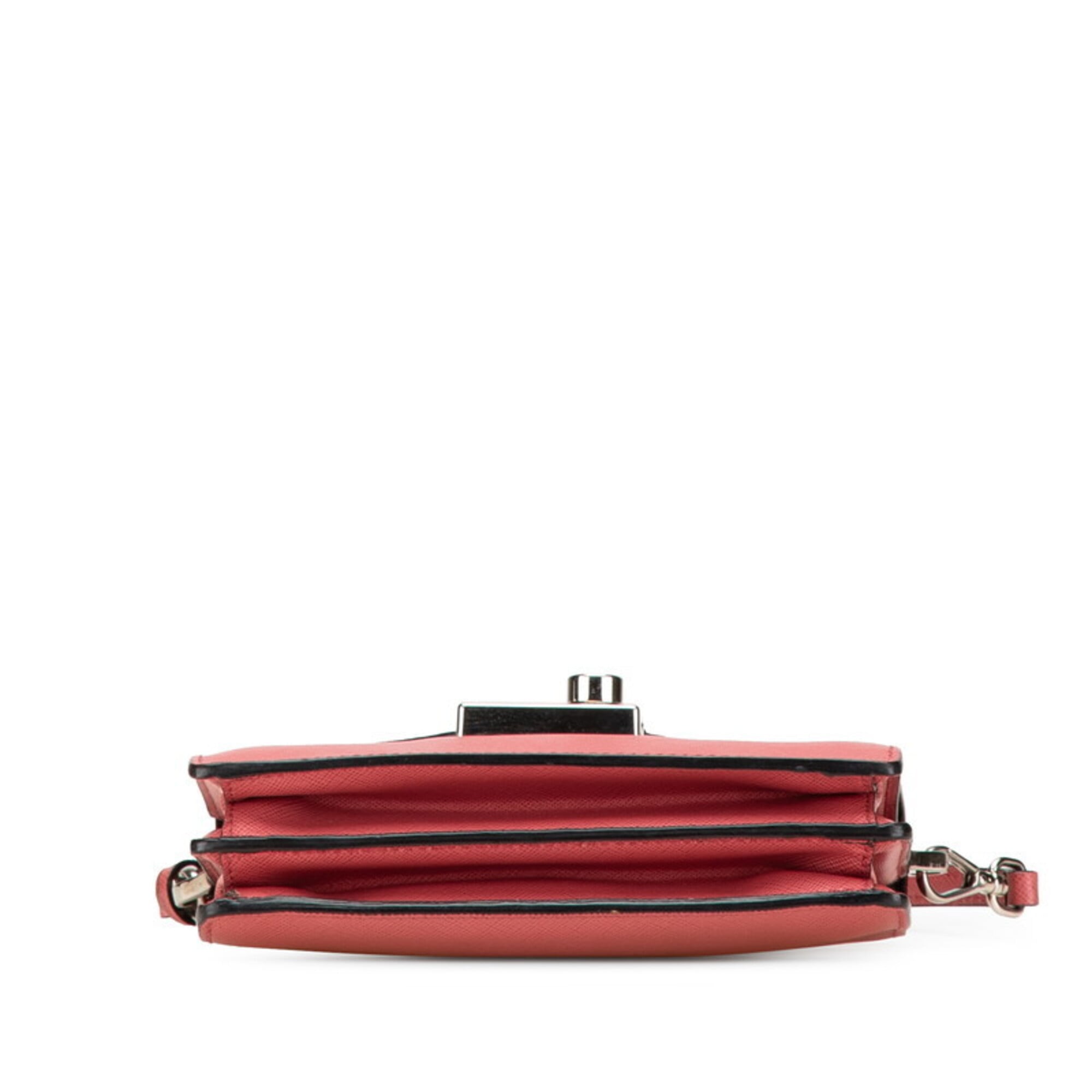 Prada Pink Leather Handbag Shoulder Bag (Pre-Owned)