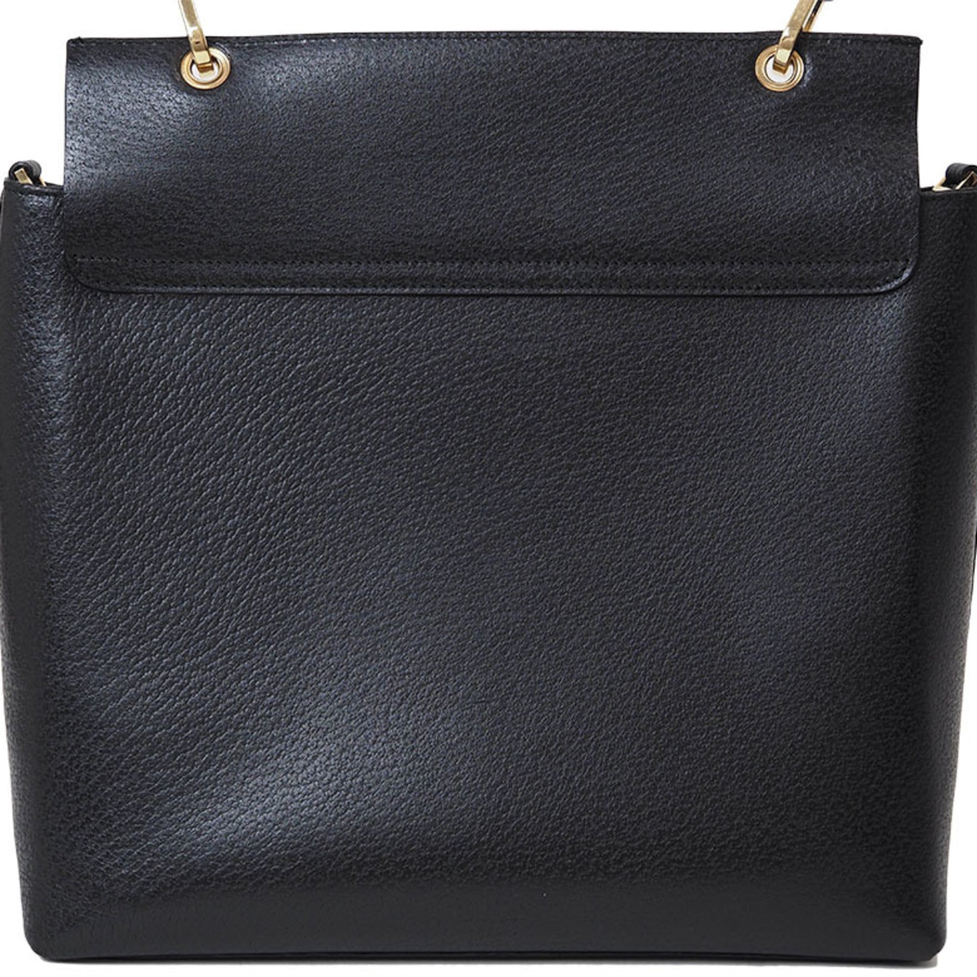 Gucci Bamboo Black Leather Handbag Shoulder Bag (Pre-Owned)