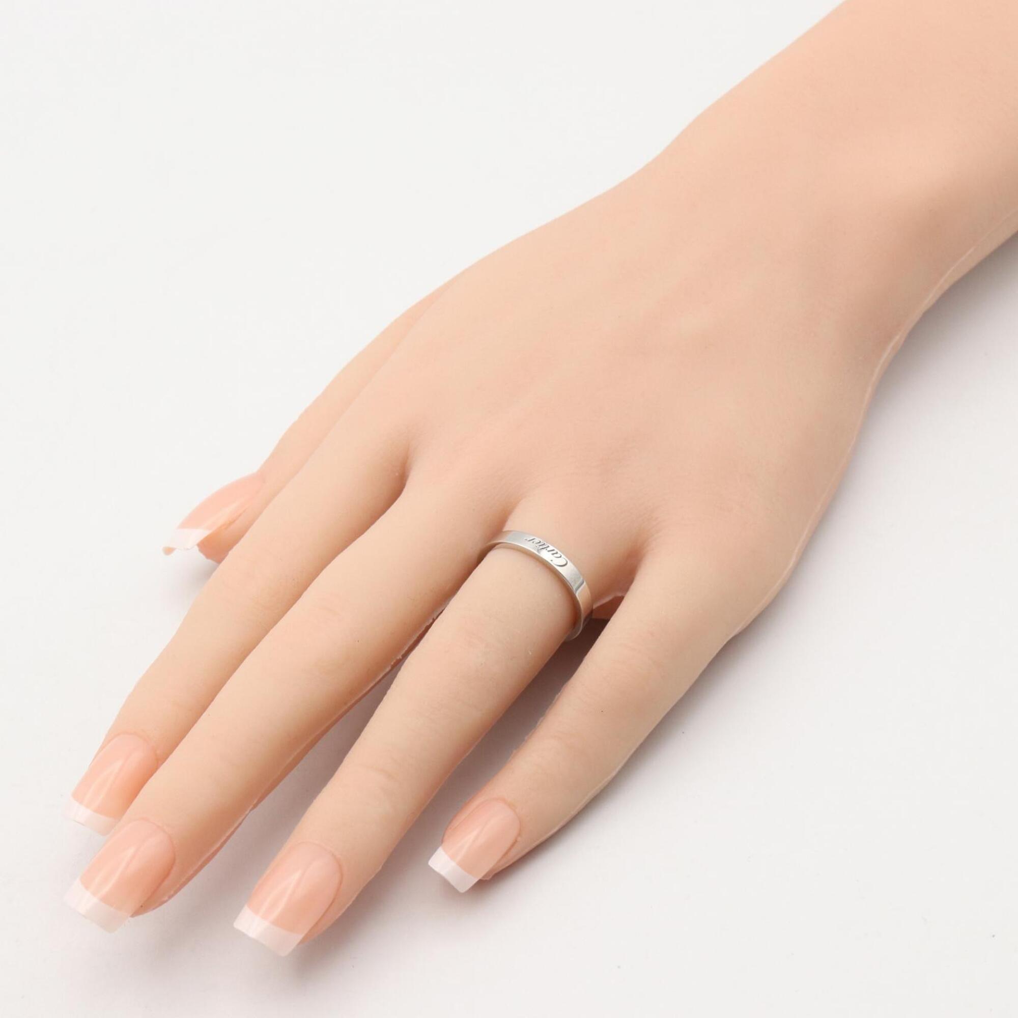 Cartier Silver Platinum 950 Band Ring (Pre-Owned)