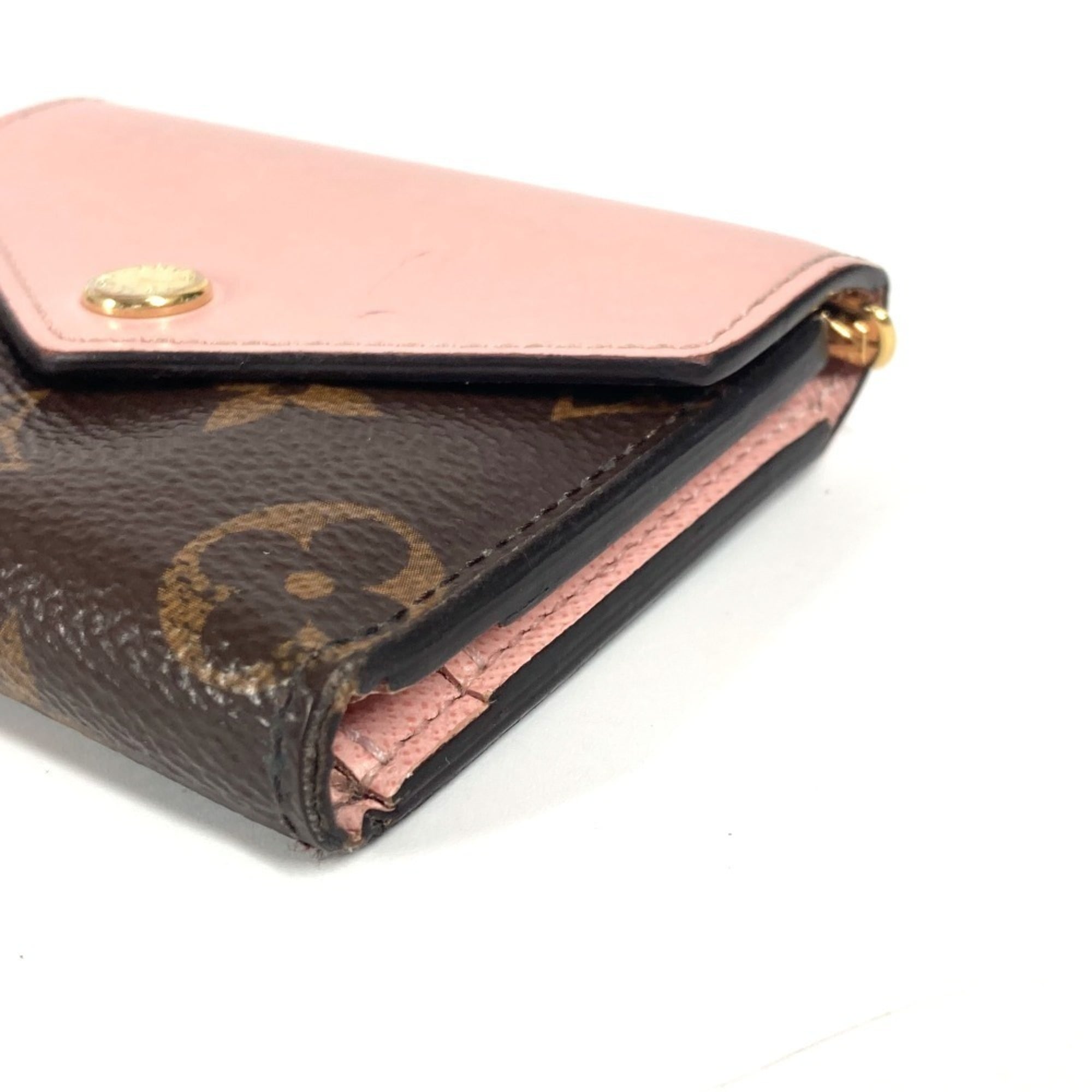 Louis Vuitton Monogram Brown Pink Rose Ballerine Monogram Wallet (Tri-Fold) (Pre-Owned)