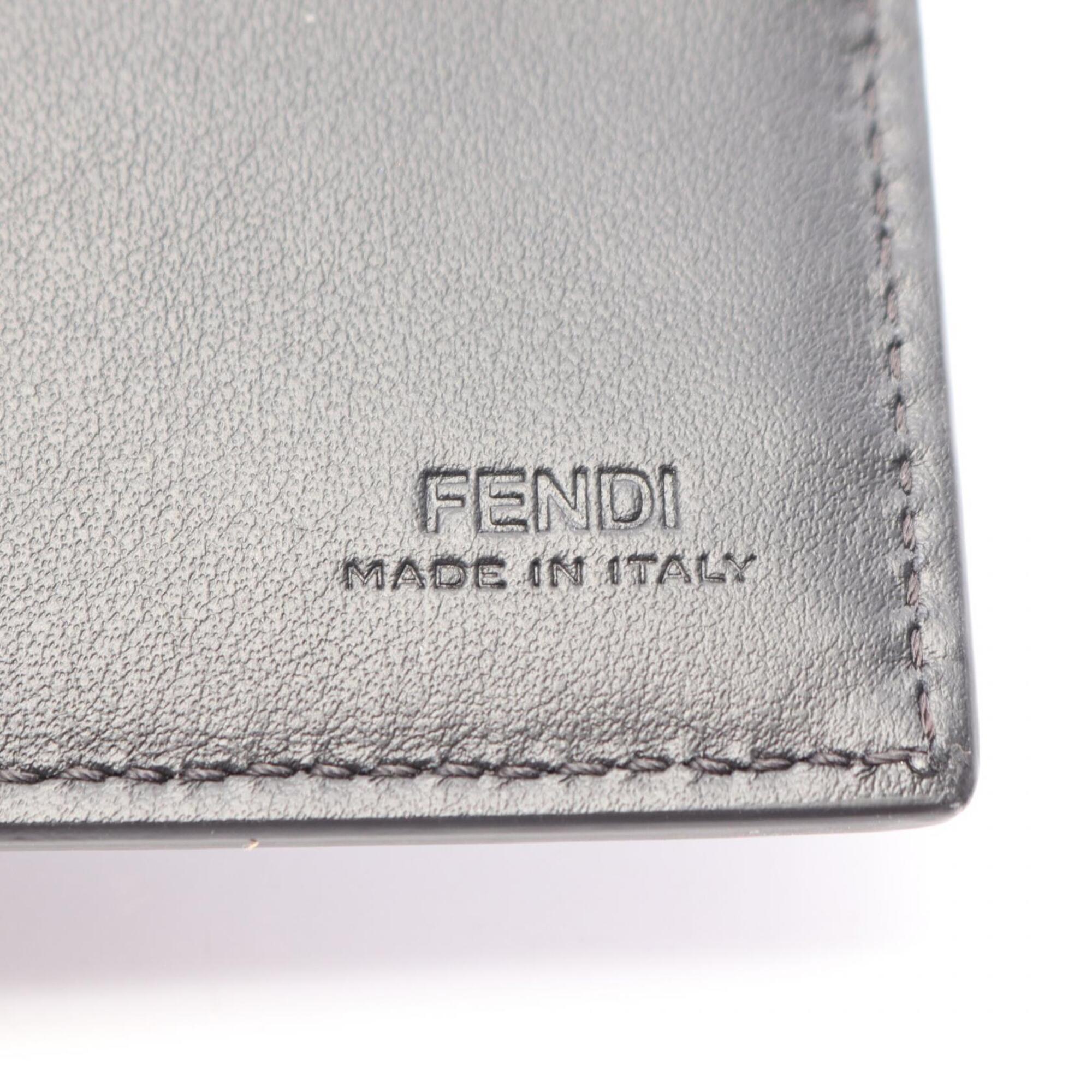 Fendi Black Gray Yellow Leather Pvc Wallet (Bi-Fold) (Pre-Owned)