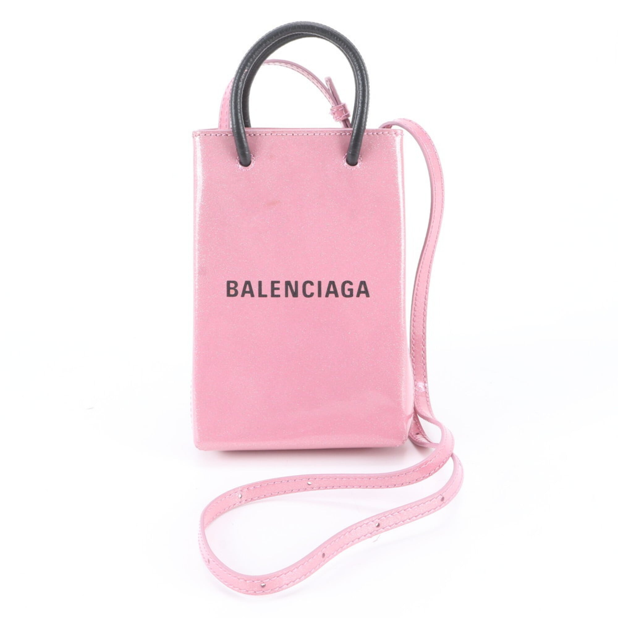Balenciaga Pink Leather Crossbody Bag Shoulder Bag (Pre-Owned)