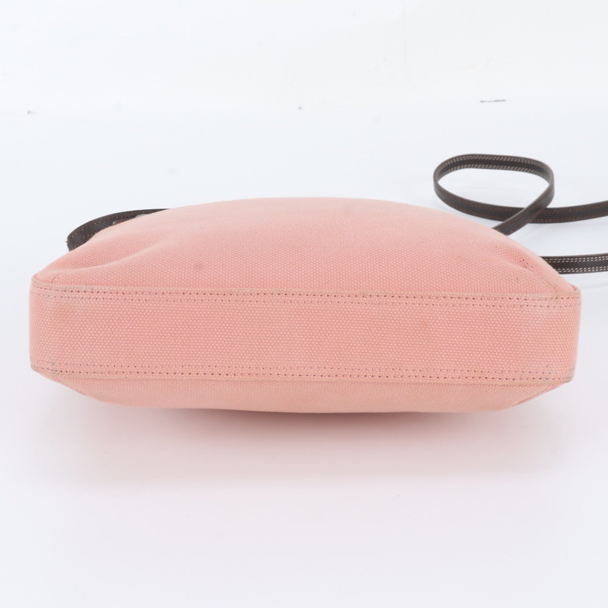 Burberry Brown Pink Leather Canvas Crossbody Bag Shoulder Bag (Pre-Owned)
