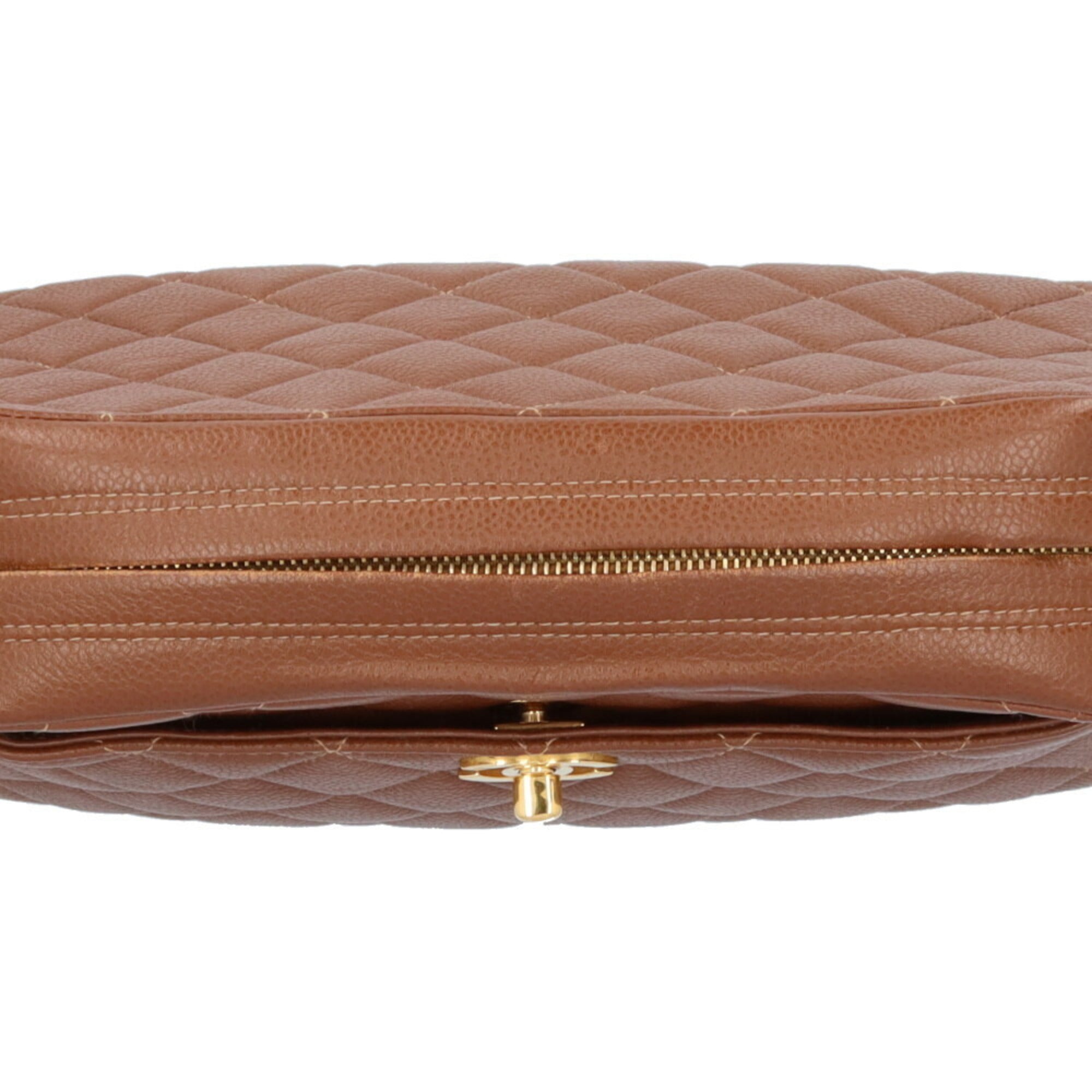 Chanel Brown Leather Shoulder Bag (Pre-Owned)
