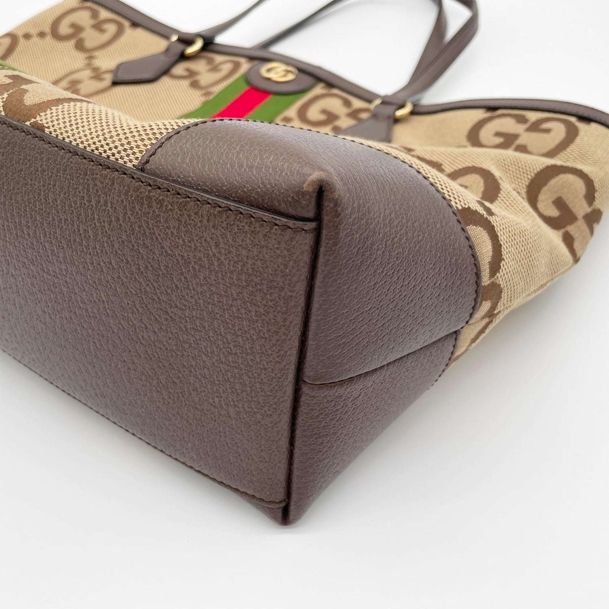 Gucci Brown Canvas Leather Tote Bag (Pre-Owned)