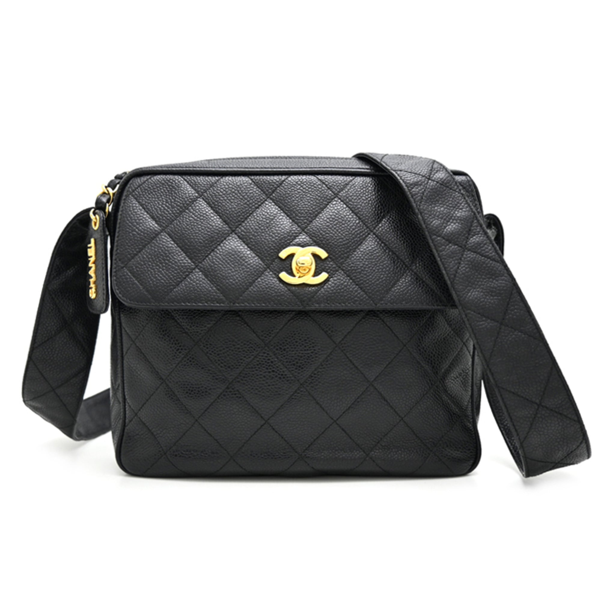 Chanel Black Grained Calfskin Shoulder Bag (Pre-Owned)
