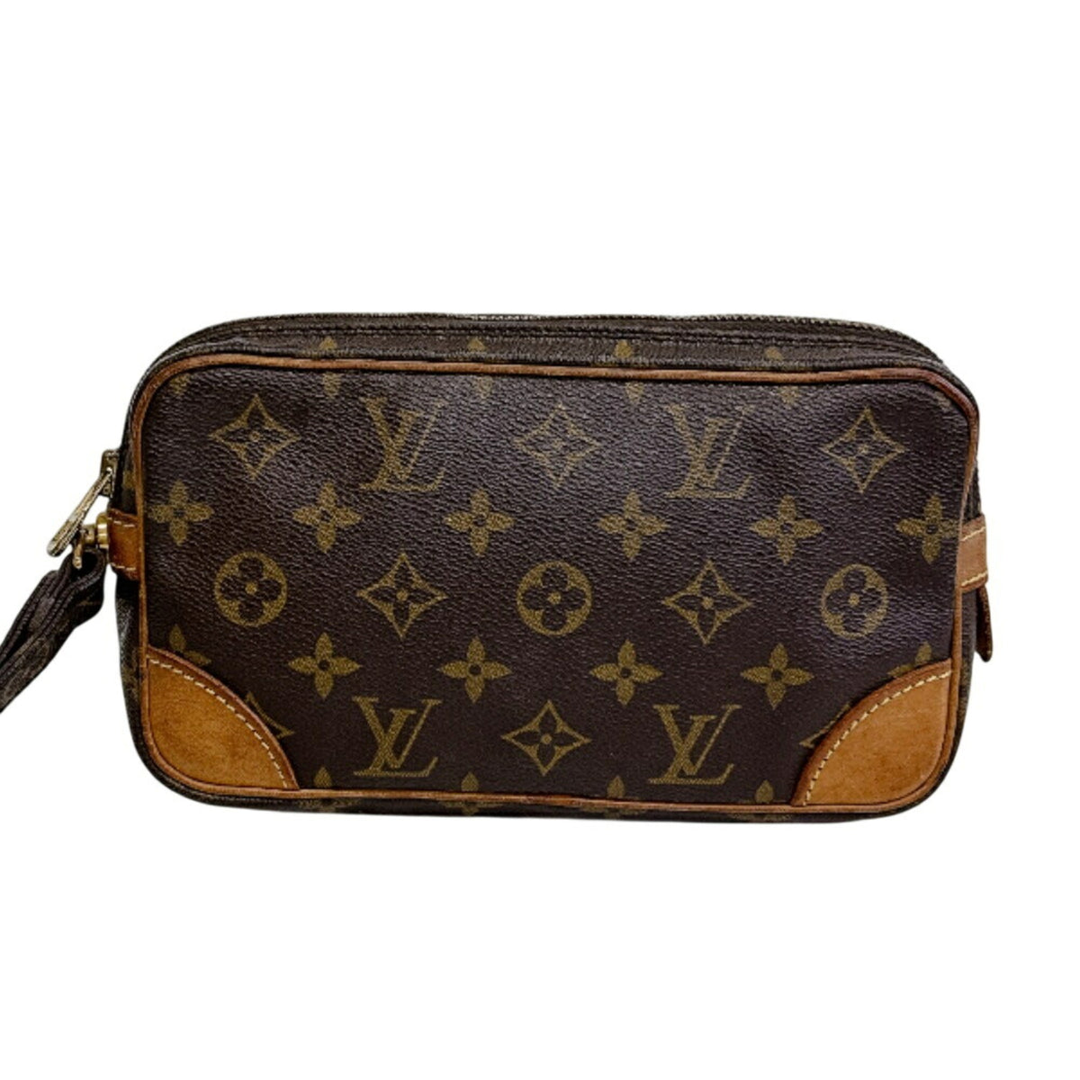 Louis Vuitton Brown Leather Clutch Bag Pouch (Pre-Owned)