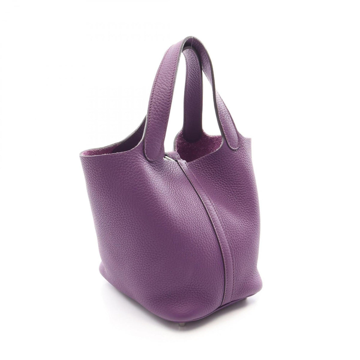 Hermes Purple Taurillon Clemence Leather Leather Handbag (Pre-Owned)