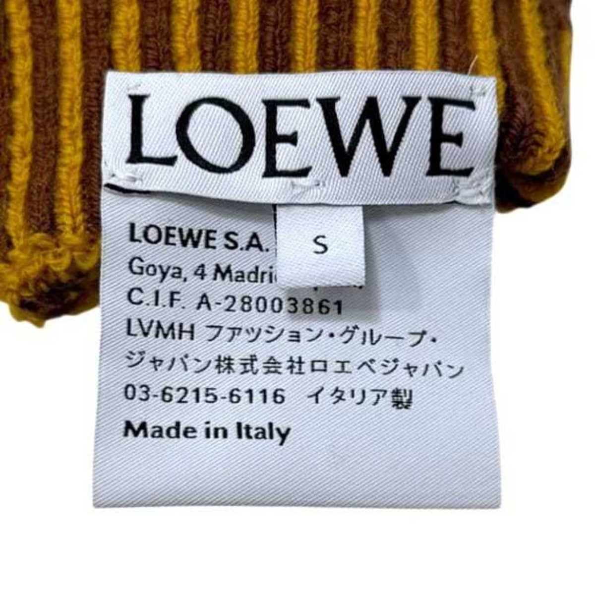 Loewe Brown Yellow Wool Nylon Polyester Short Gloves (Pre-Owned)