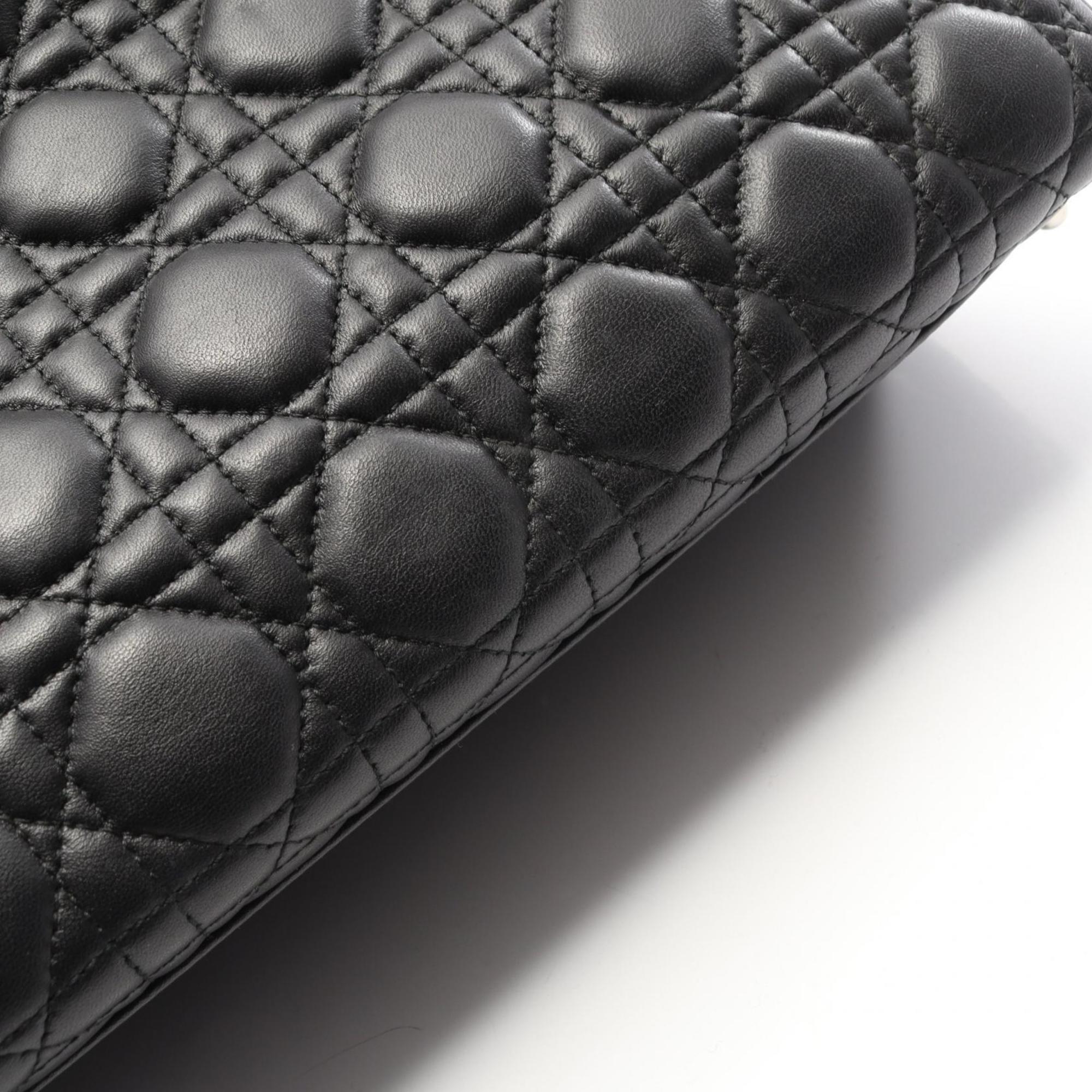 Christian Dior Lady Dior Black Leather Handbag (Pre-Owned)