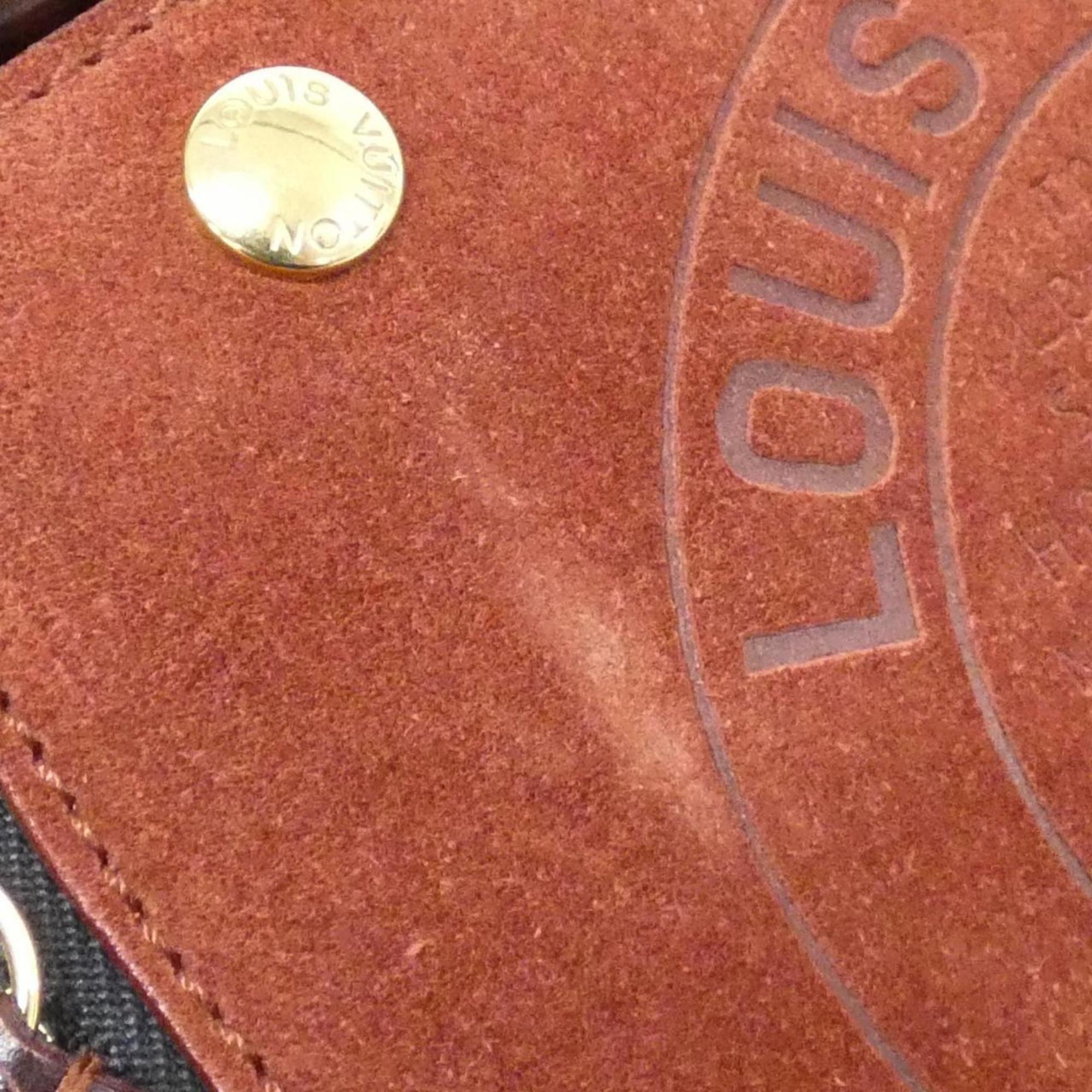 Louis Vuitton Brown Red Brown Suede Leather Handbag (Pre-Owned)
