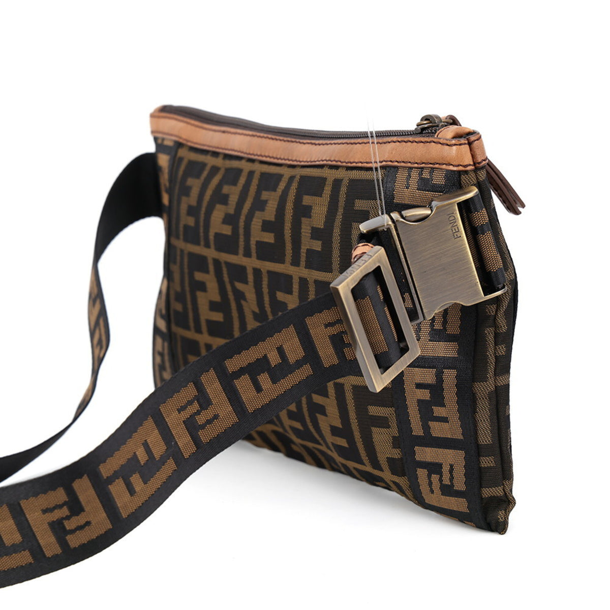 Fendi Brown Canvas Handbag Sling Bag (Pre-Owned)