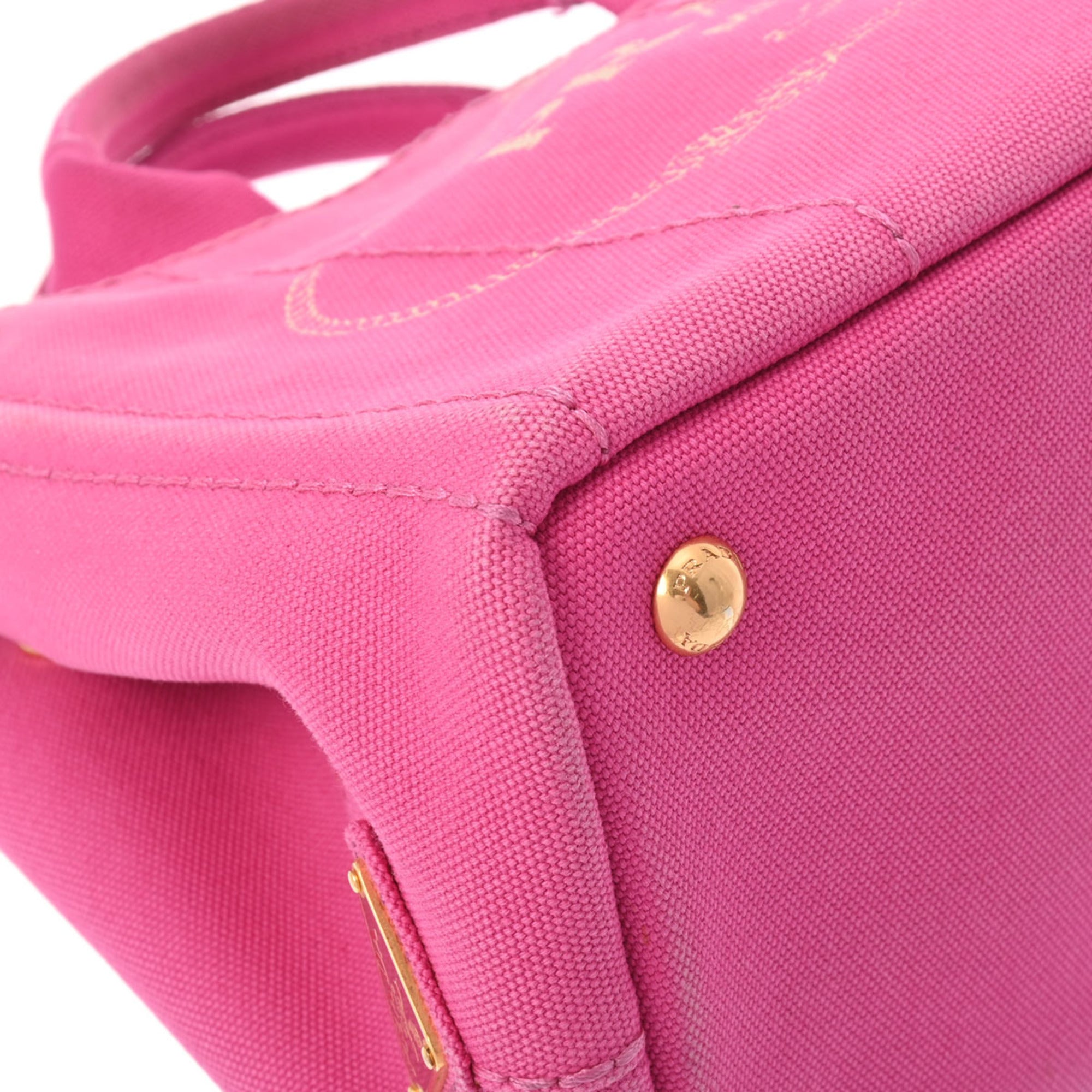 Prada Pink Canvas Handbag Shoulder Bag Tote Bag (Pre-Owned)