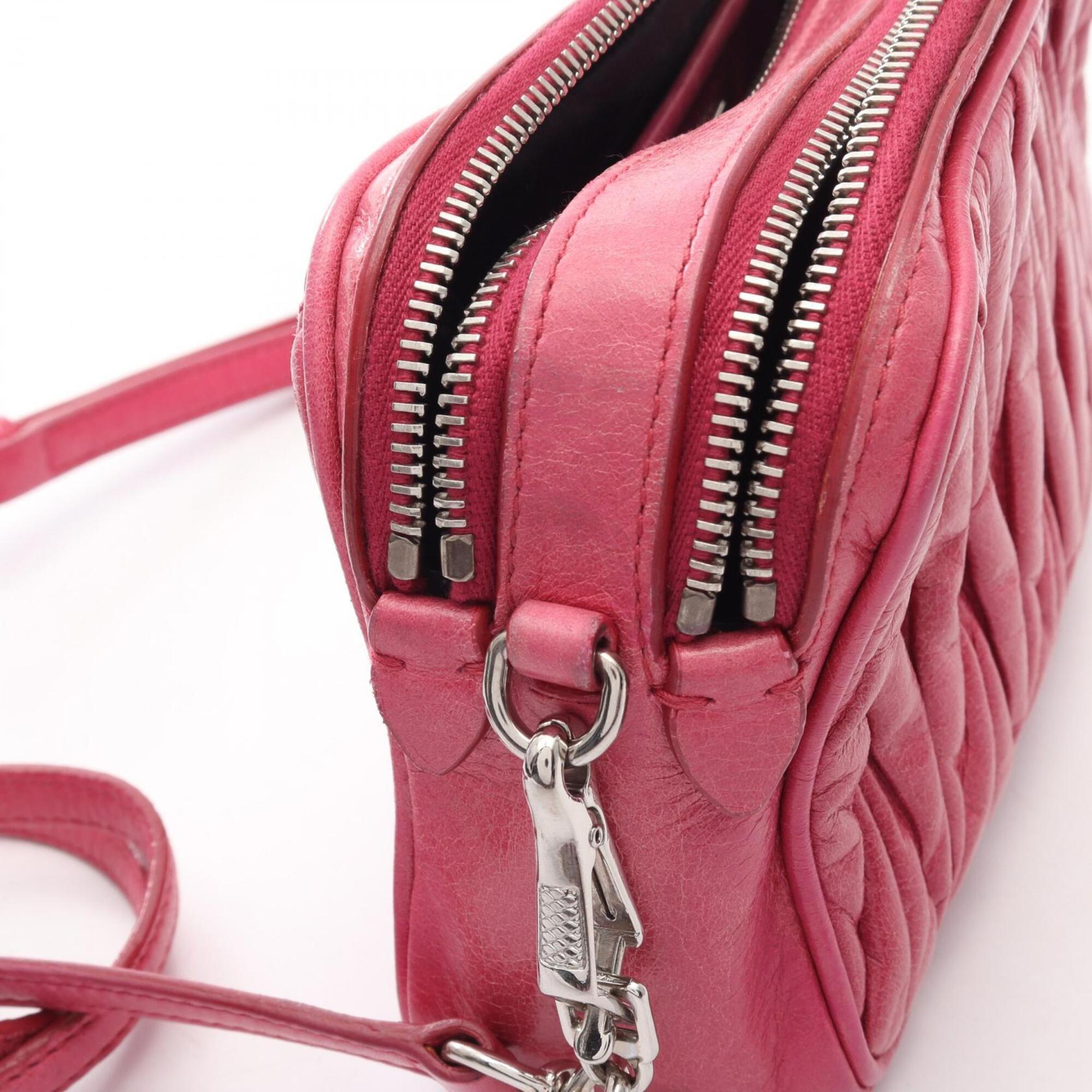 Miu Miu Pink Leather Handbag Shoulder Bag (Pre-Owned)