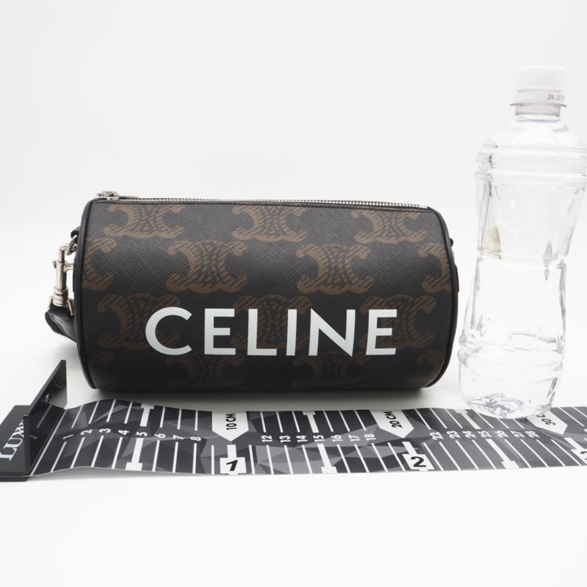 Celine Black Brown White Coated Canvas Leather Shoulder Bag (Pre-Owned)