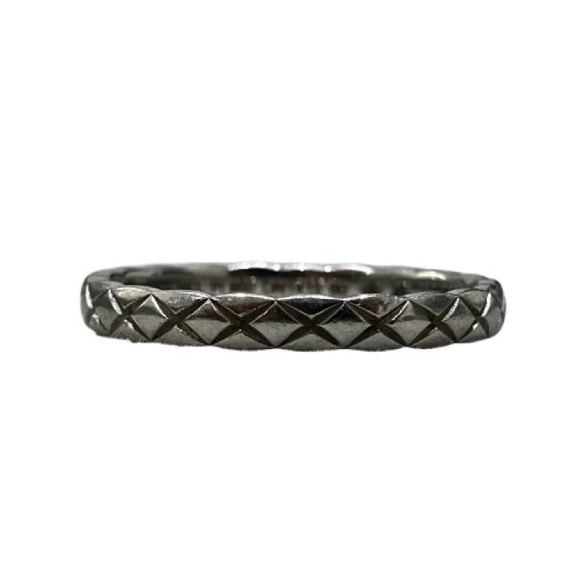 Chanel Platinum Platinum 950 Band Ring (Pre-Owned)
