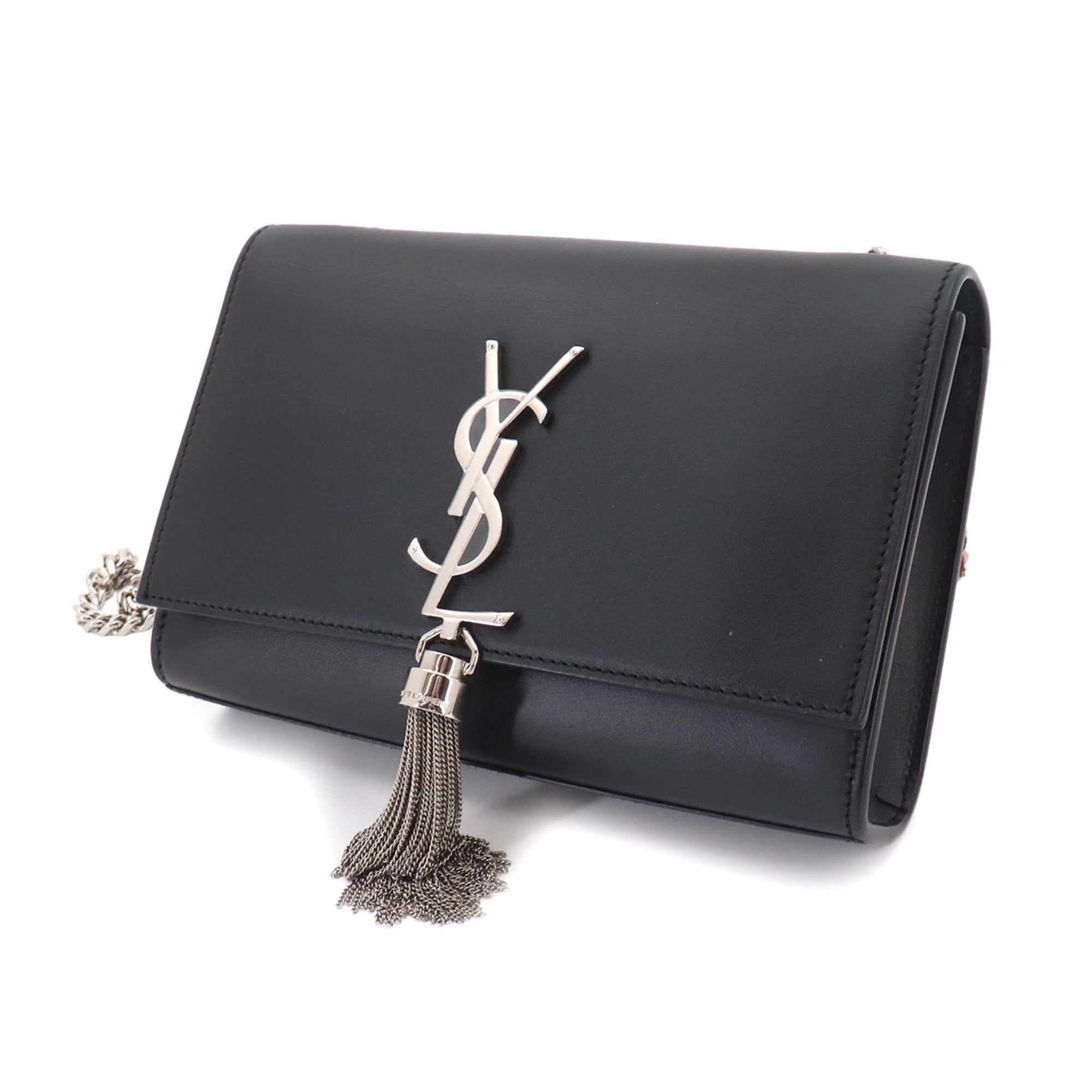 Saint Laurent Black Leather Handbag Shoulder Bag (Pre-Owned)