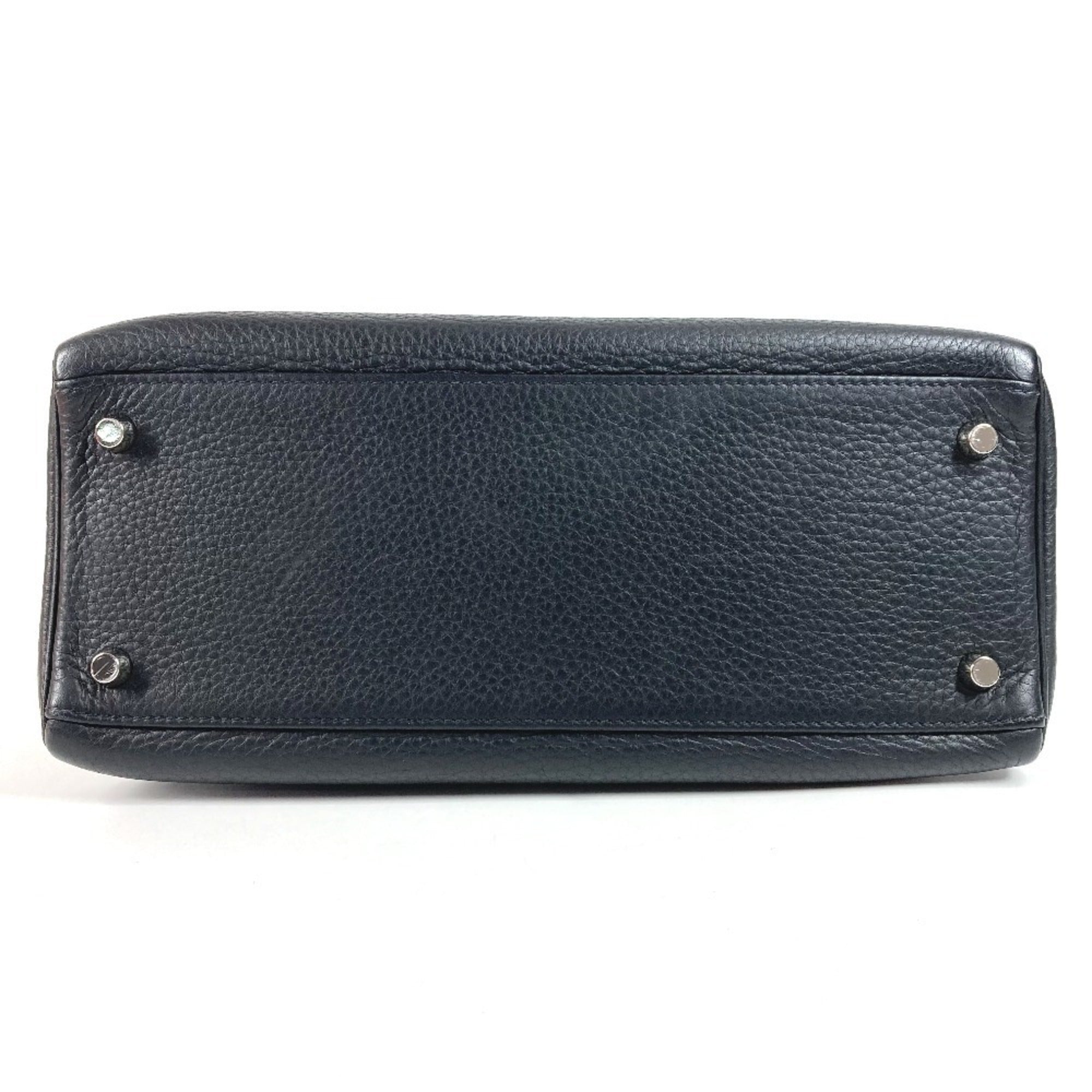 Hermes Black Taurillon Clemence Leather Handbag Shoulder Bag (Pre-Owned)