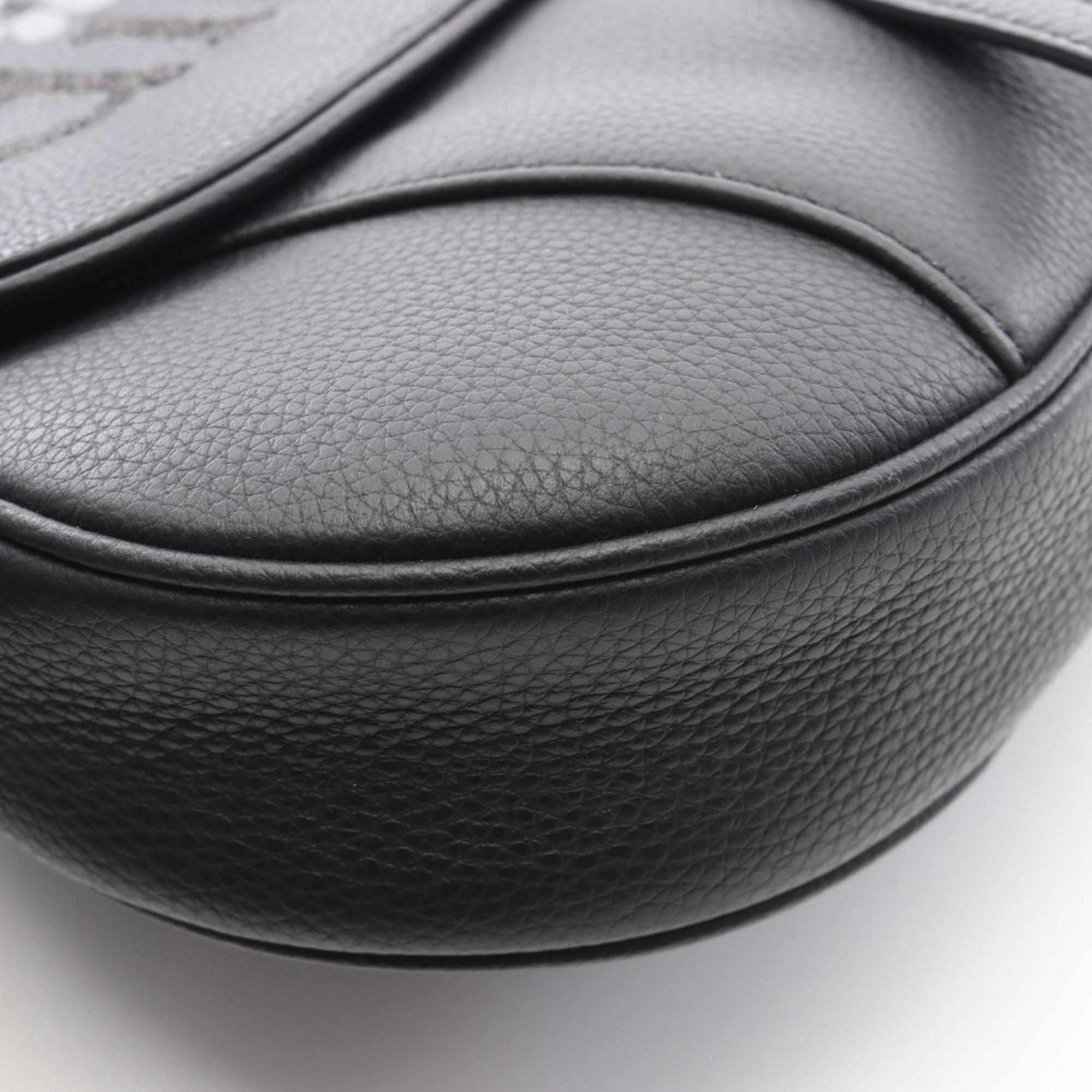 Christian Dior Black Leather Fanny Pack Handbag Saddle Bag (Pre-Owned)