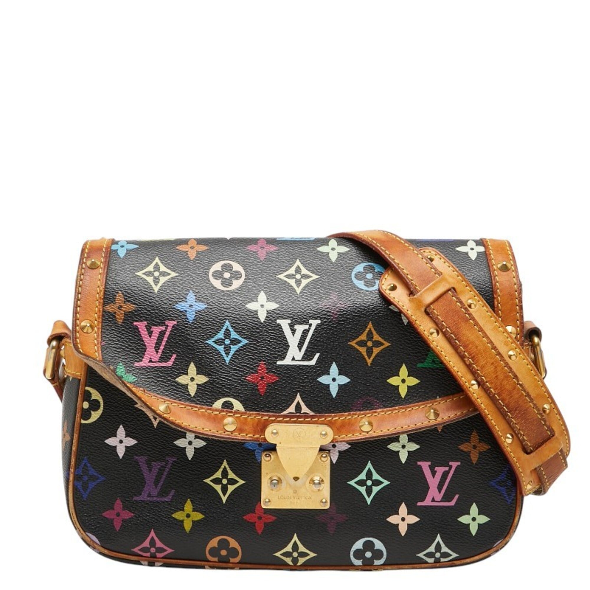 Louis Vuitton Black Brown Pvc Leather Shoulder Bag (Pre-Owned)