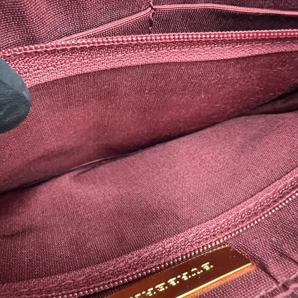 Burberry Beige Bordeaux Leather Canvas Handbag Shoulder Bag (Pre-Owned)