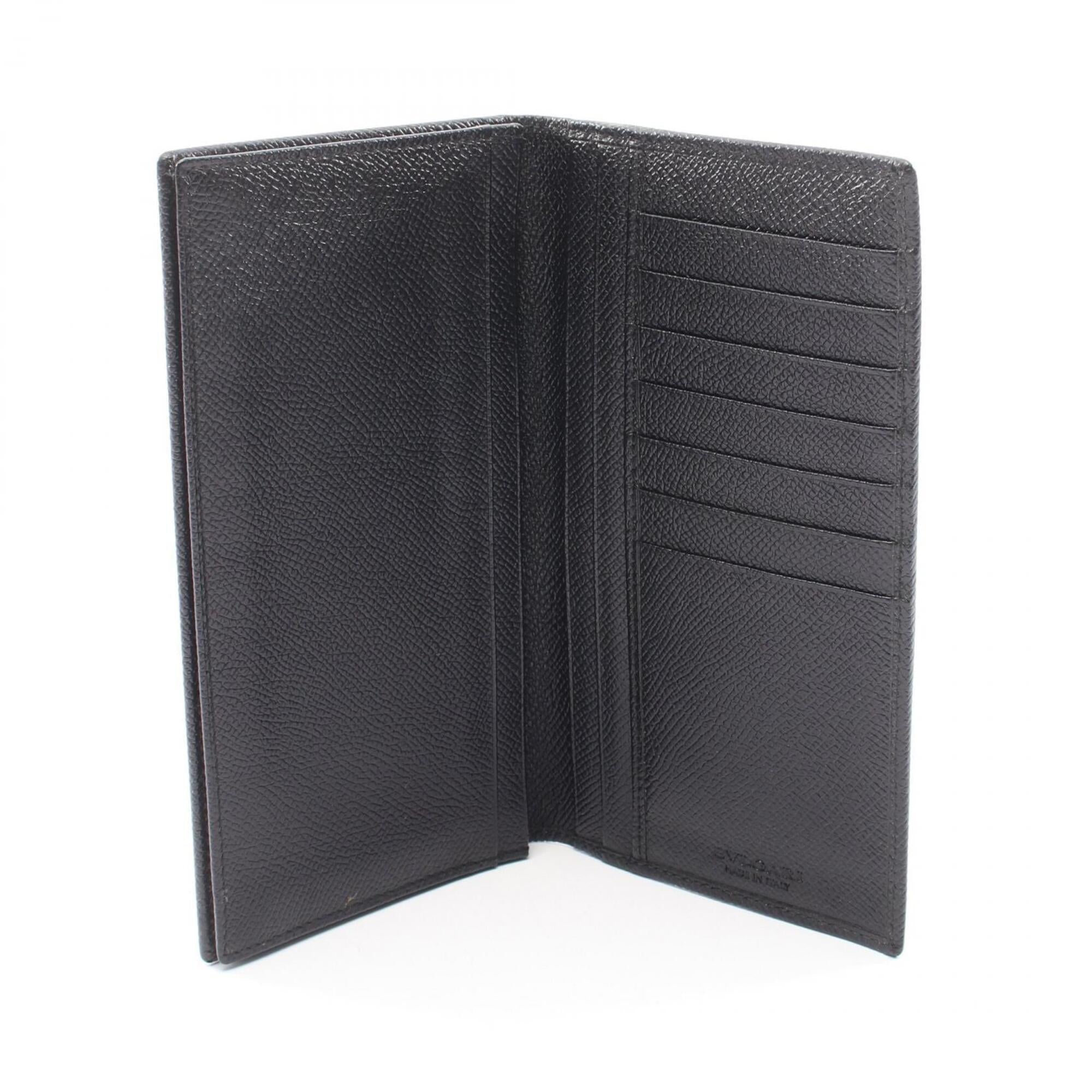Bvlgari Black Leather Long Wallet (Bi-Fold) (Pre-Owned)