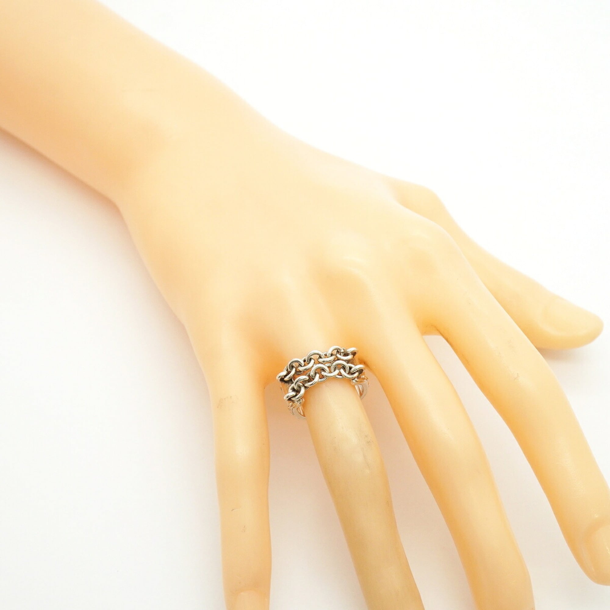 Hermes Silver 925 Band Ring (Pre-Owned)
