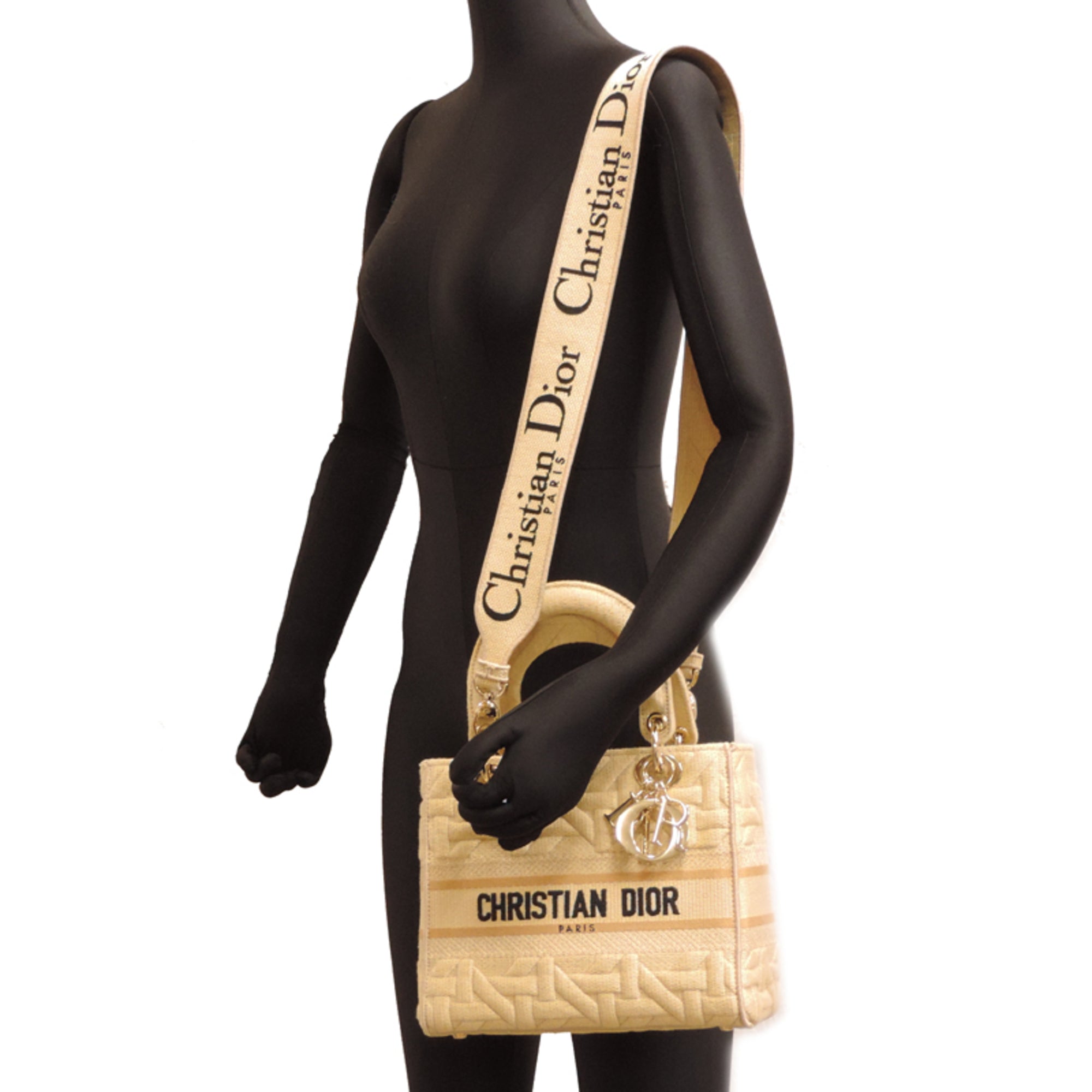 Christian Dior Beige Canvas Handbag (Pre-Owned)